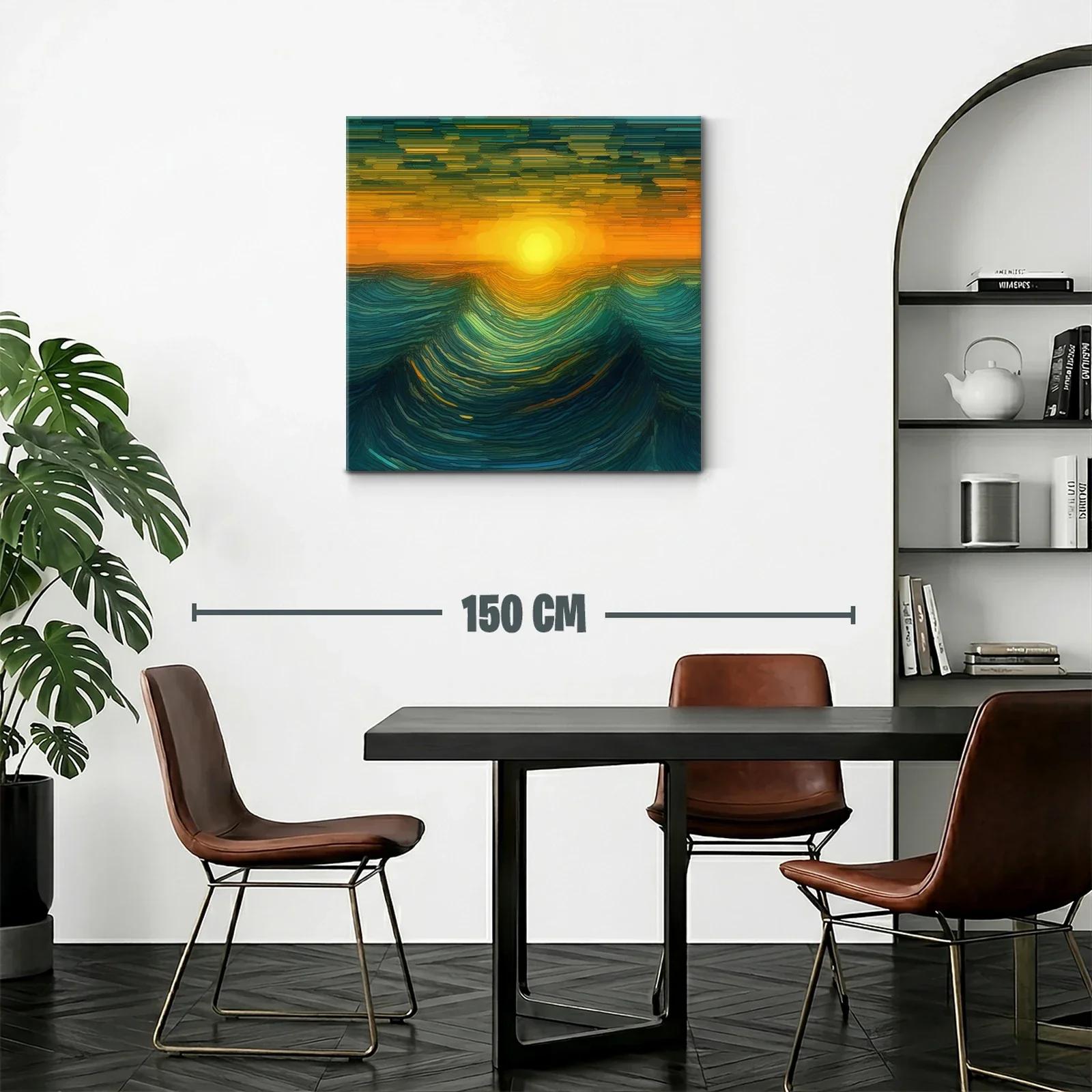 Inspirador atardecer con ondas marinas en tonos cálidos — miniatura 2