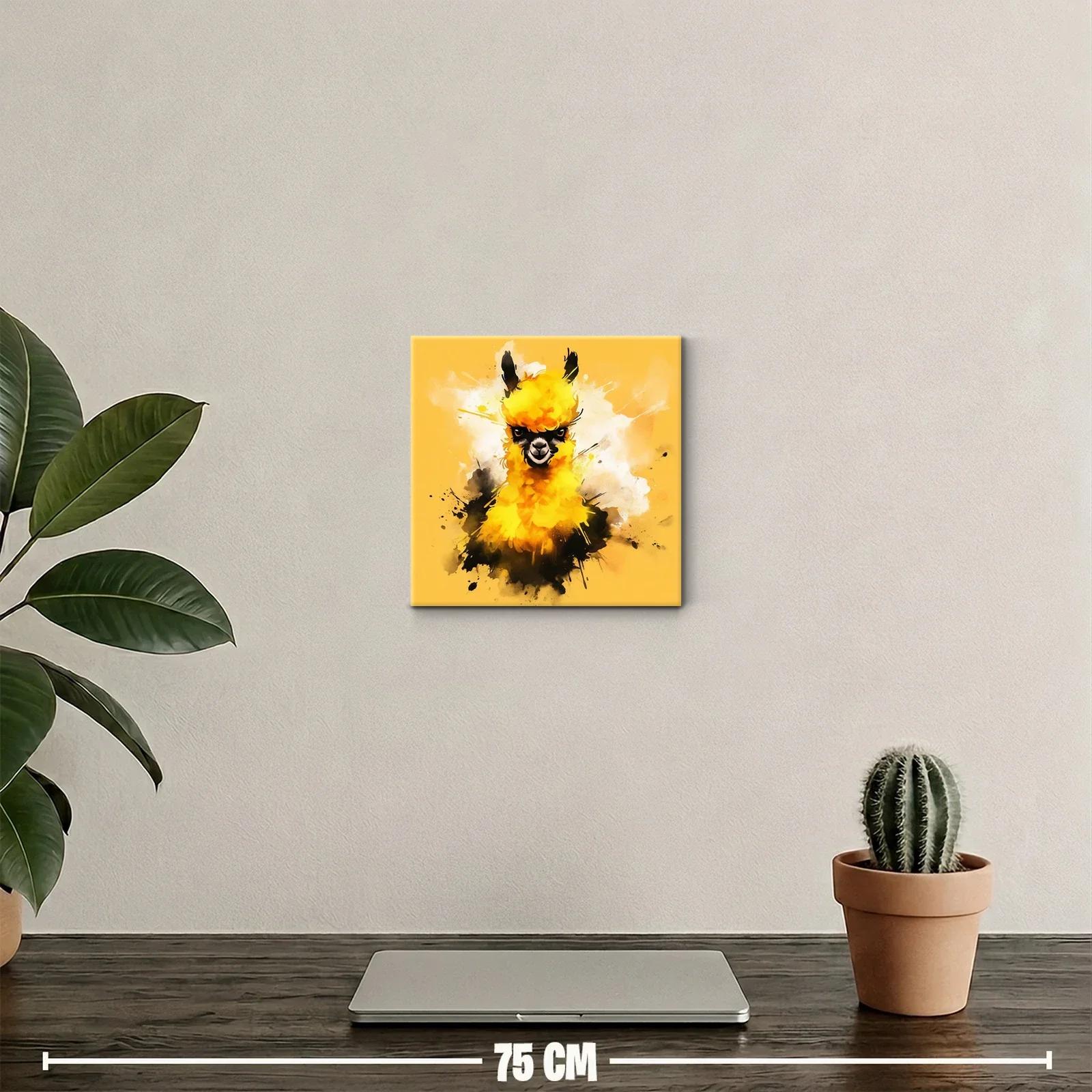 Cuadro decorativo de llama vibrante en tonos amarillos — miniatura 2
