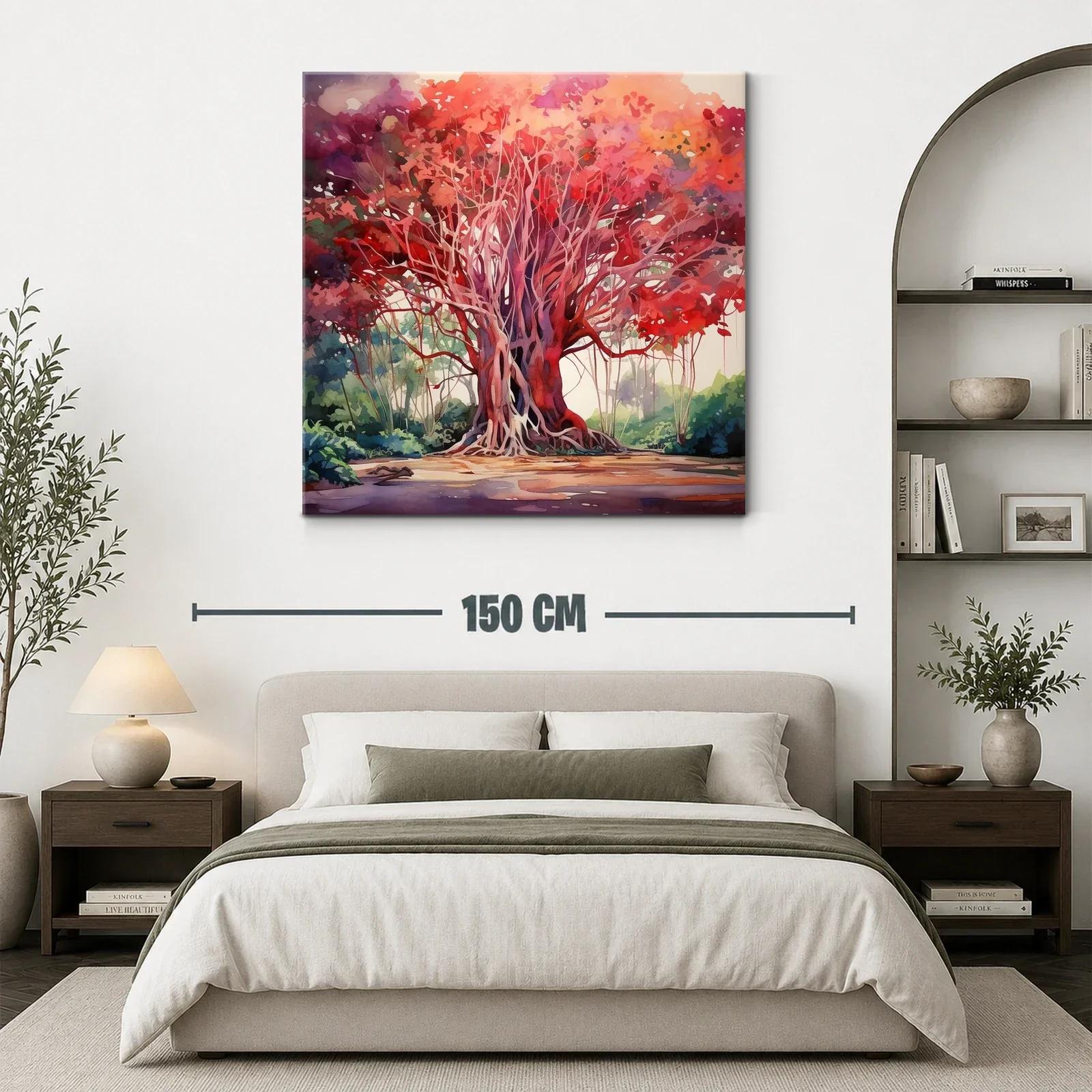 Árbol majestuoso con follaje en tonalidades rojas vibrantes — miniatura 3