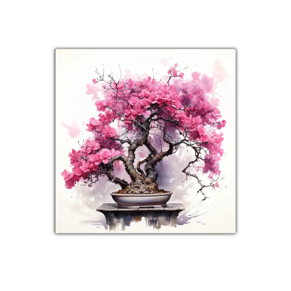 Elegancia natural con bonsái de flores rosas vibrantes — imagen principal