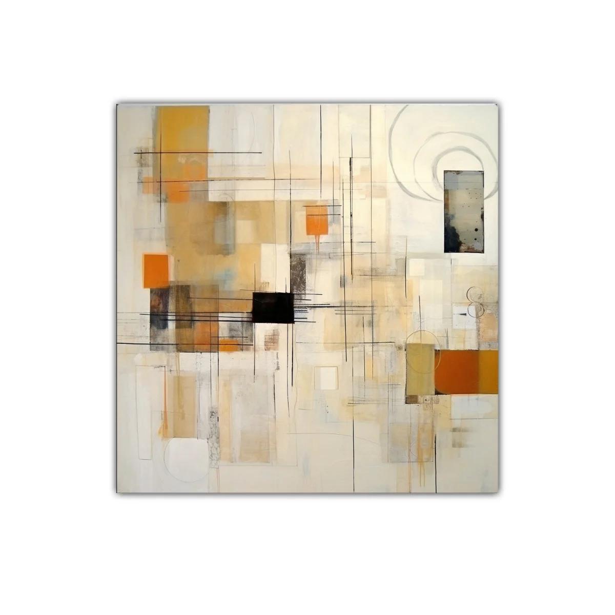 Composición abstracta en tonos cálidos y líneas minimalistas — miniatura 1