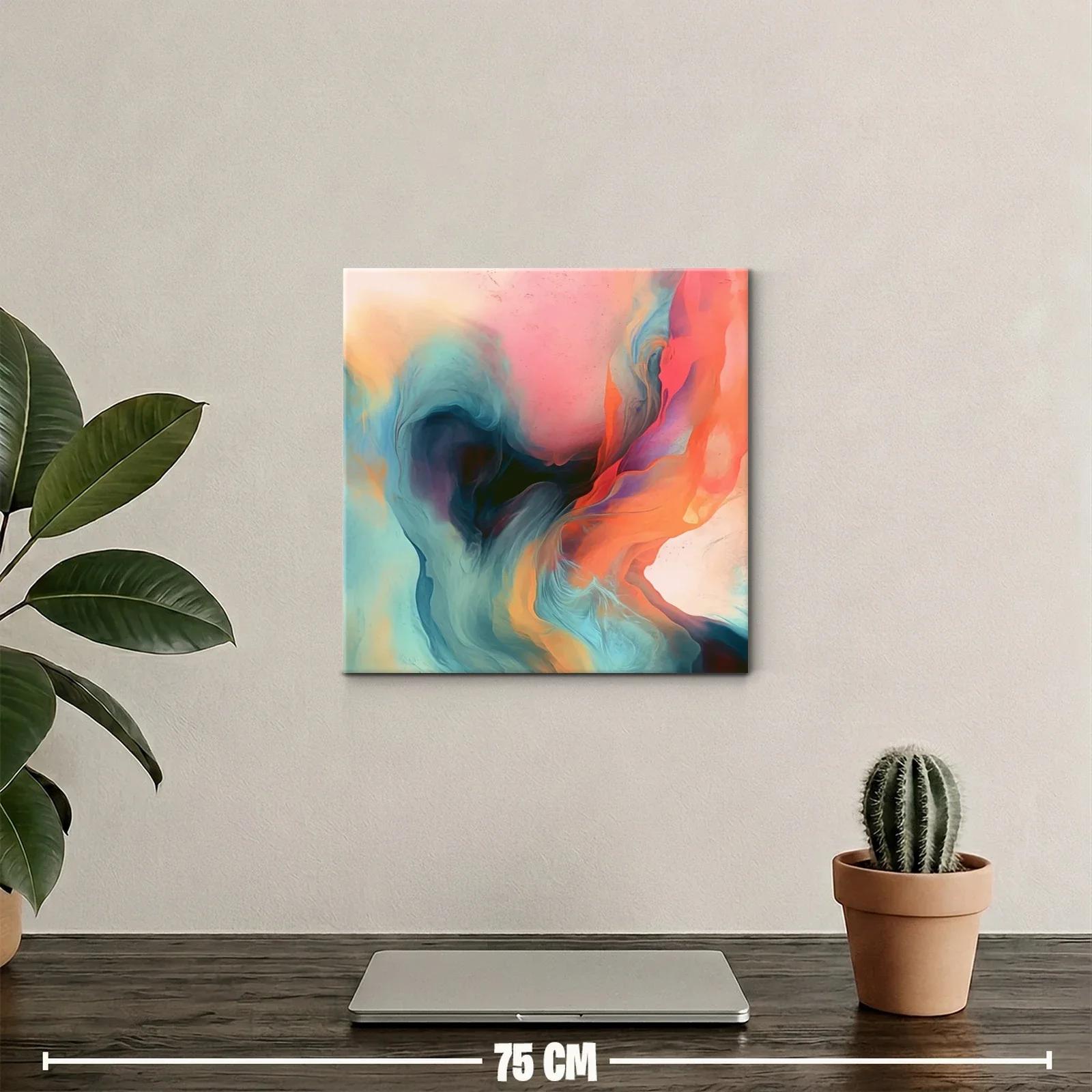 Composición abstracta con tonos cálidos y fríos vibrantes — miniatura 2