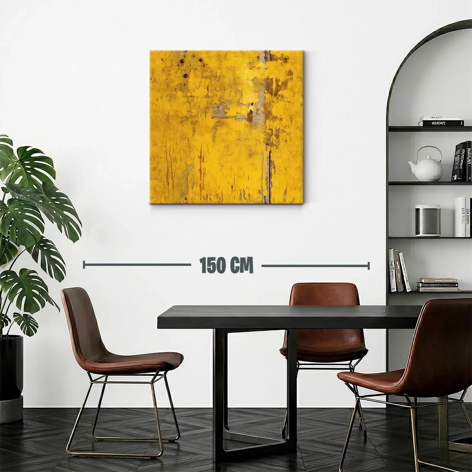 Cuadro abstracto en tonos amarillos y ocres envejecidos — miniatura 2