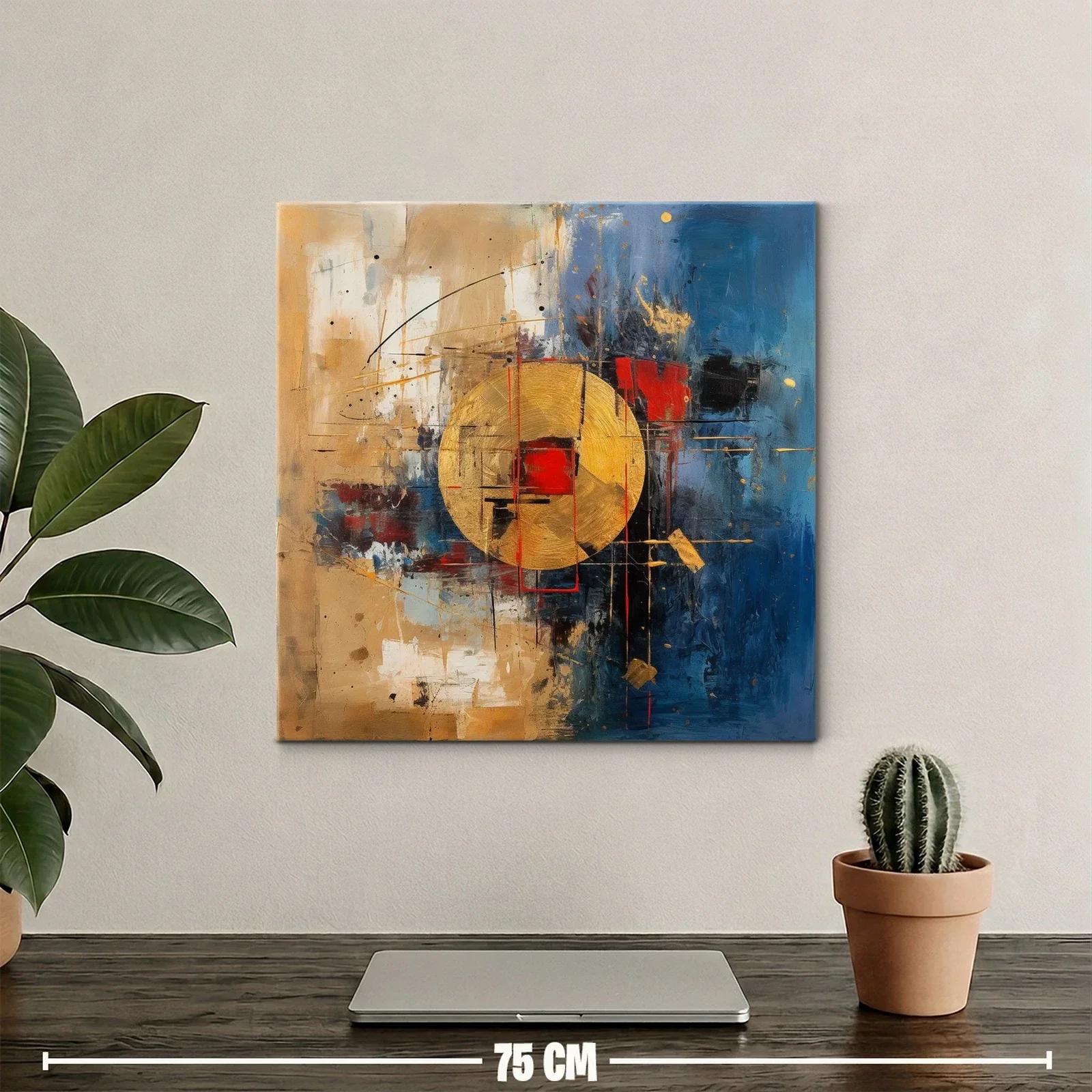 Composición abstracta con círculo dorado y contrastes vibrantes — miniatura 2