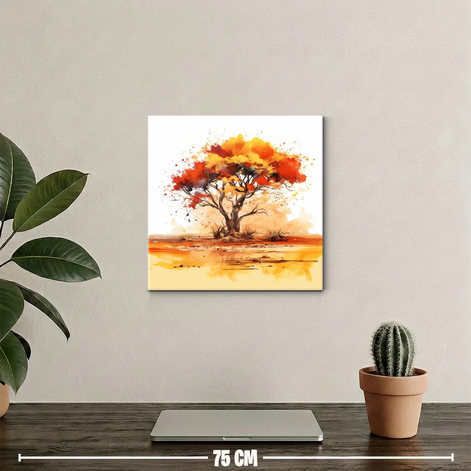 Árbol de otoño vibrante con tonos anaranjados y amarillos — miniatura 2