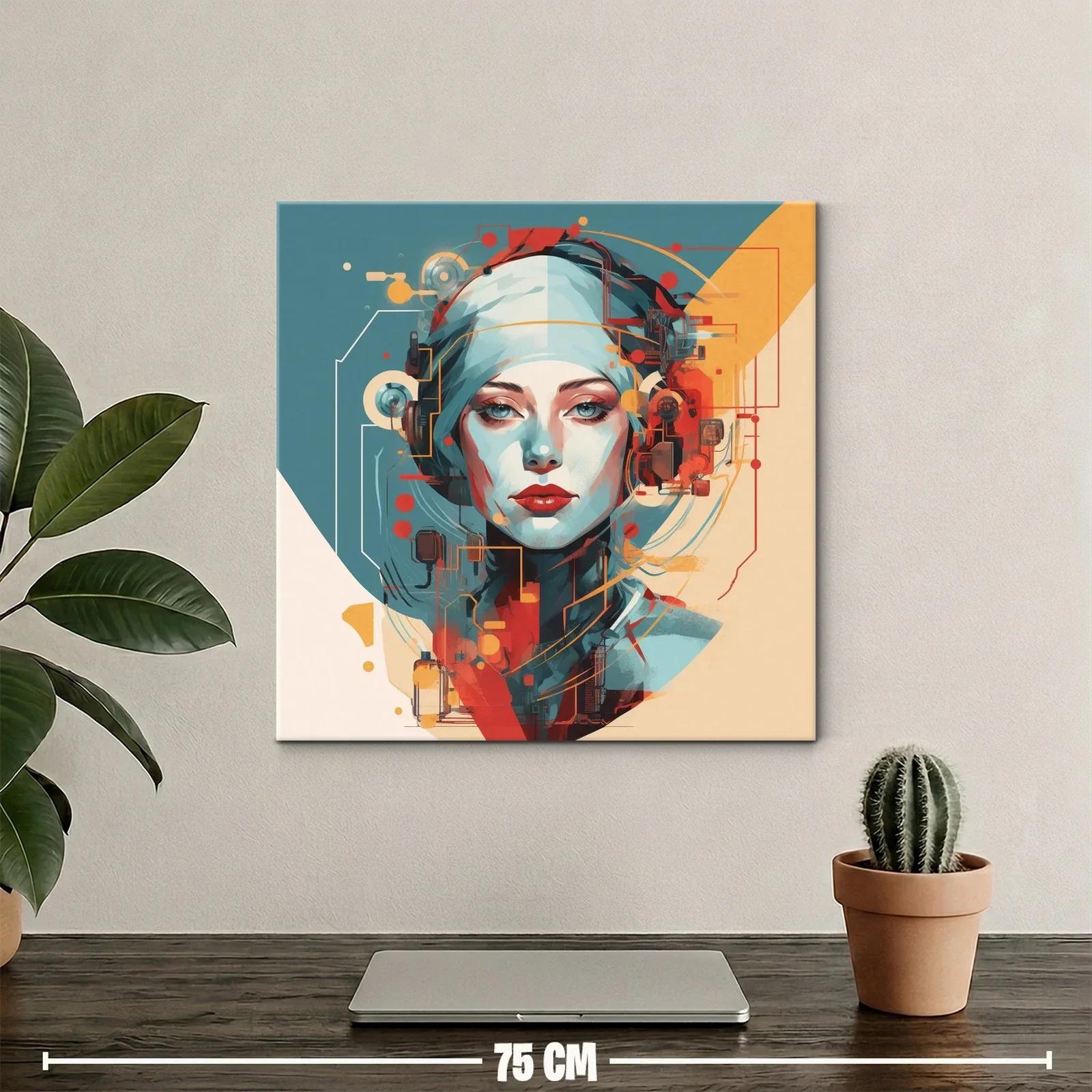 Retrato moderno con paleta vibrante y detalles futuristas — miniatura 2