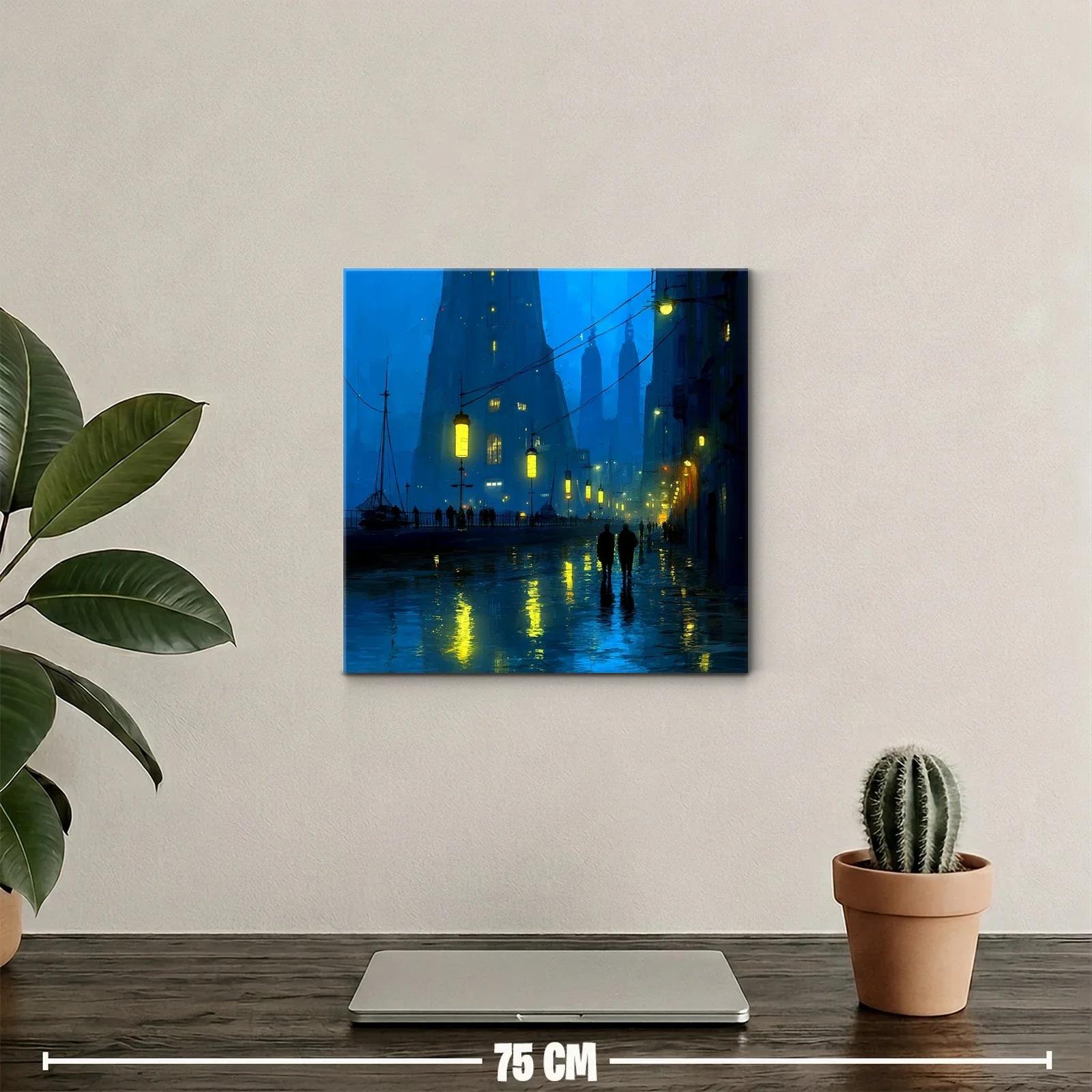 Atardecer urbano con luces reflejadas en la lluvia — miniatura 2