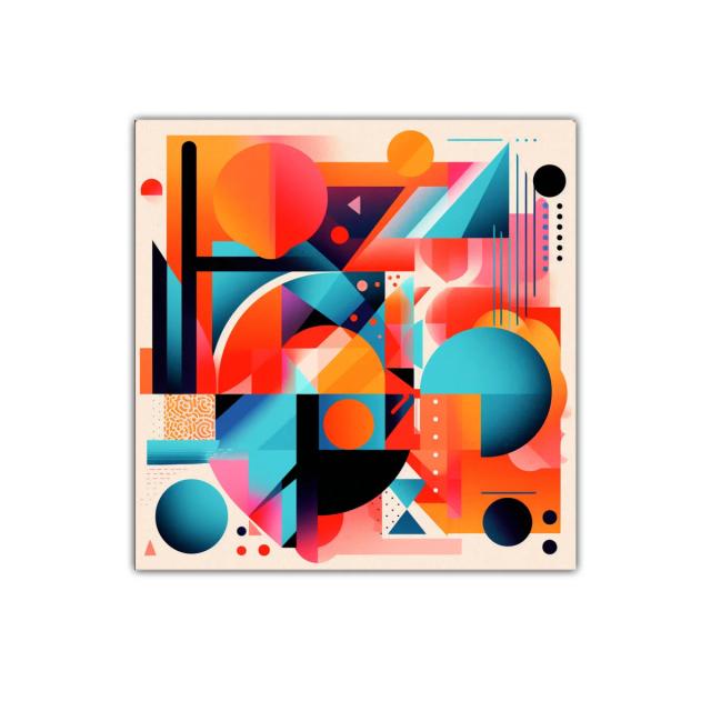 Composición geométrica vibrante con contrastes luminosos