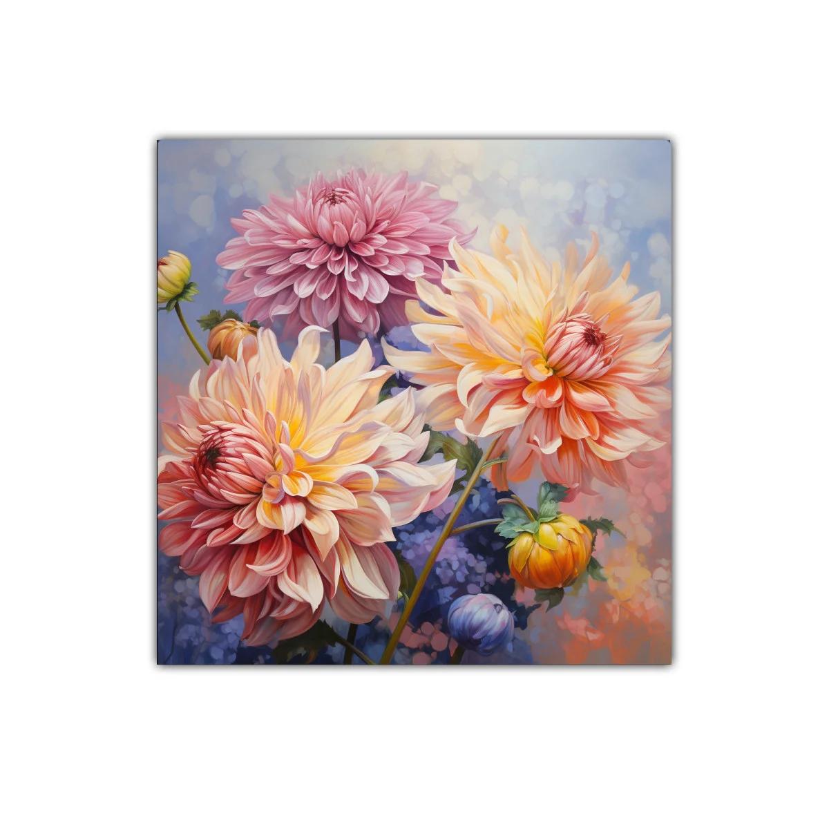 Cuadro decorativo con flores en tonos cálidos y pastel — imagen principal