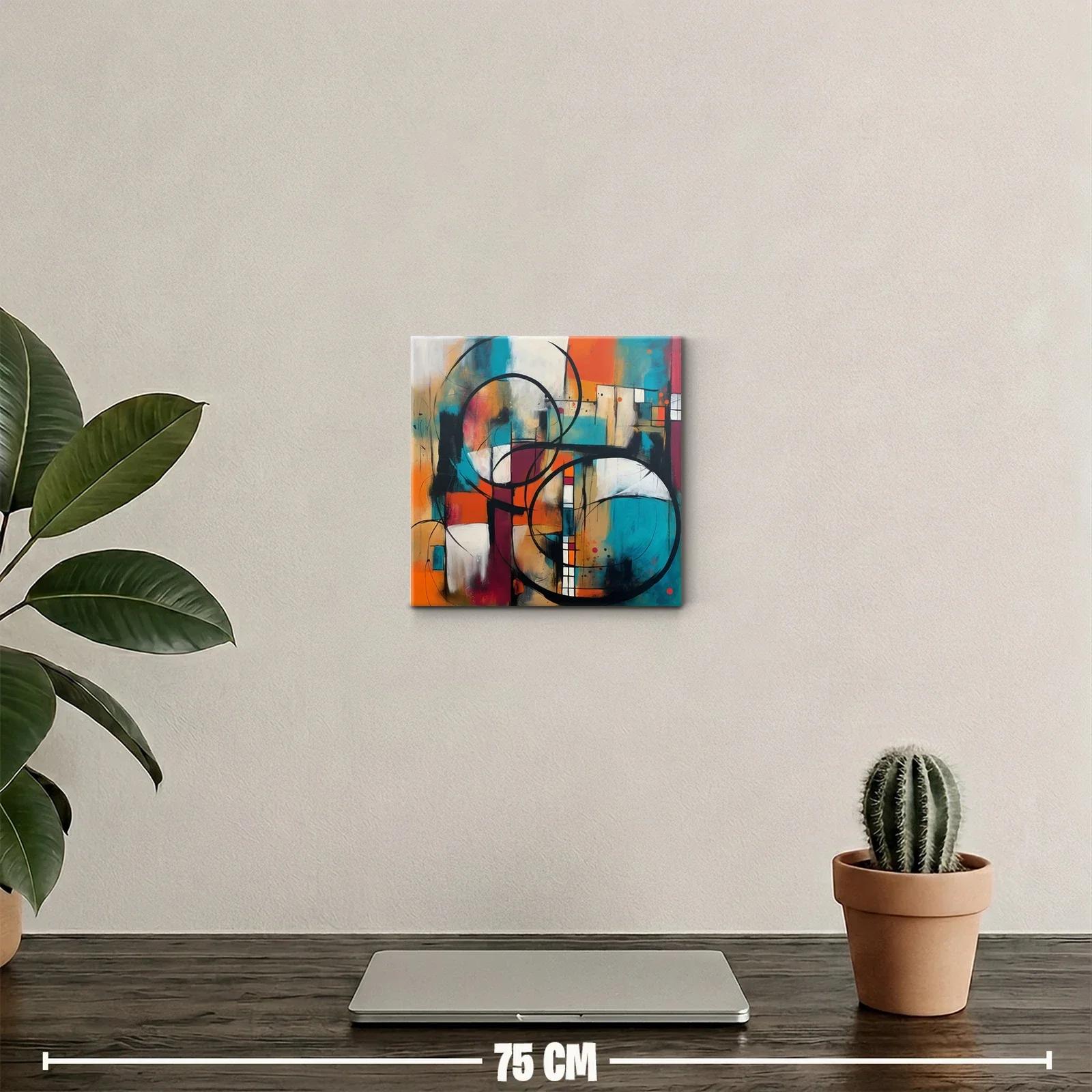 Composición abstracta en tonos vivos y formas circulares — miniatura 2