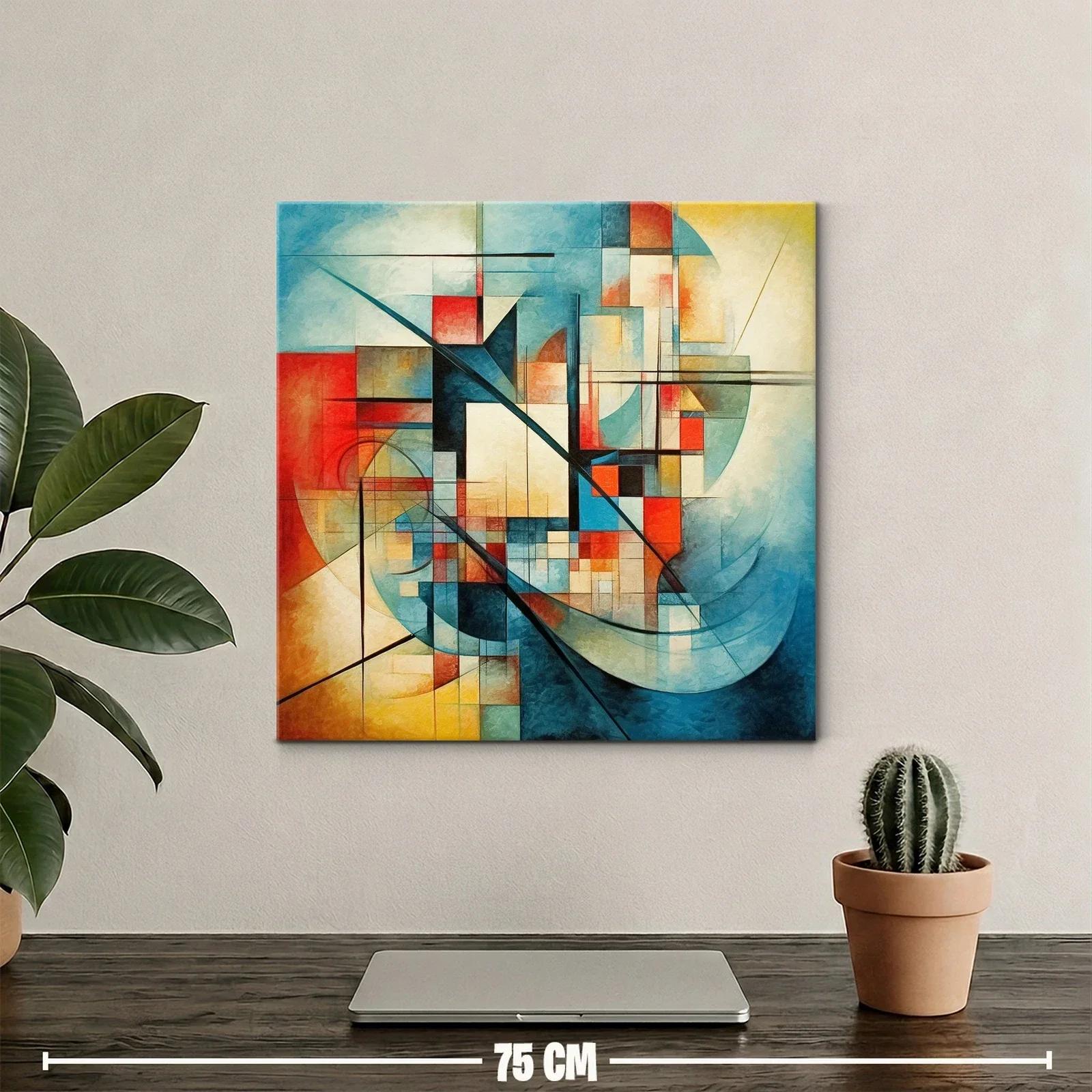 Composición geométrica abstracta con tonos vibrantes y suaves — miniatura 2