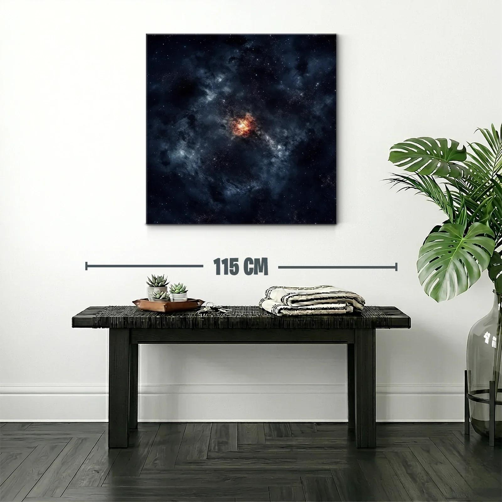 Cuadro abstracto con galaxia cósmica y tonos oscuros intensos — miniatura 2