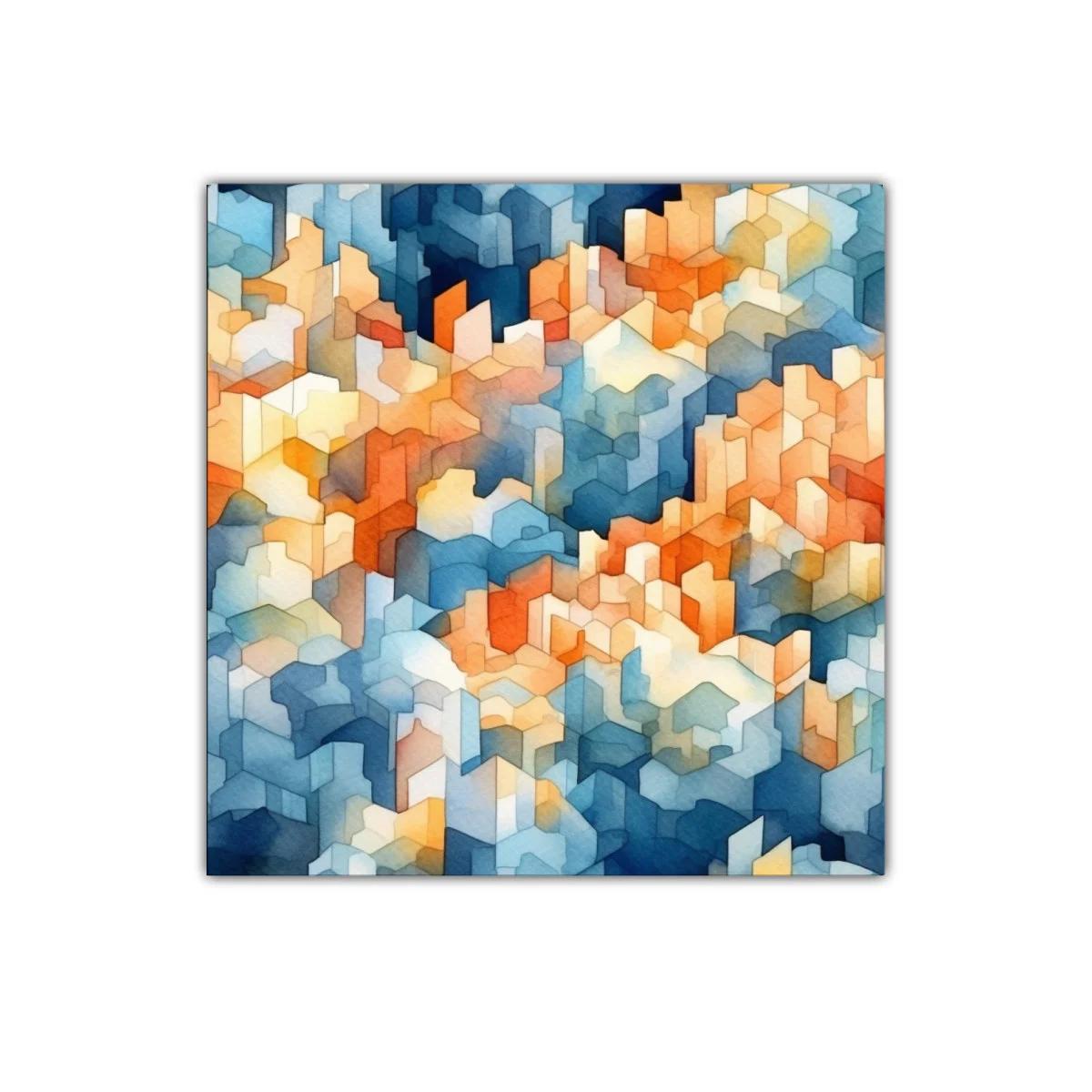 Diseño urbano abstracto en tonos azules y cálidos — imagen principal