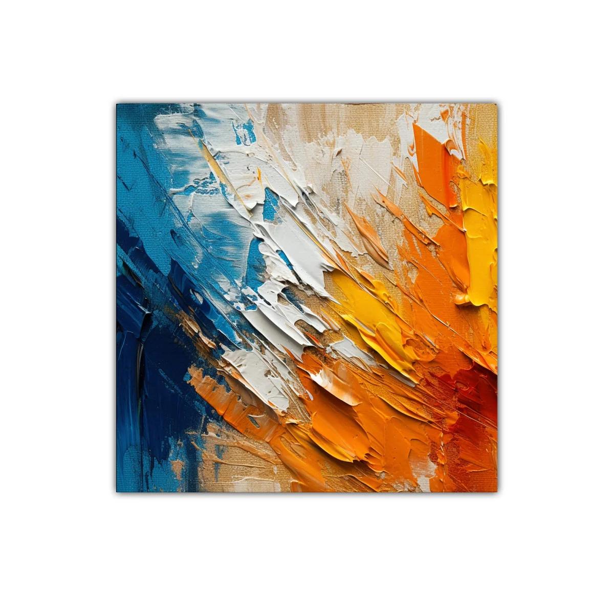 Composición abstracta vibrante en tonos cálidos y fríos — imagen principal