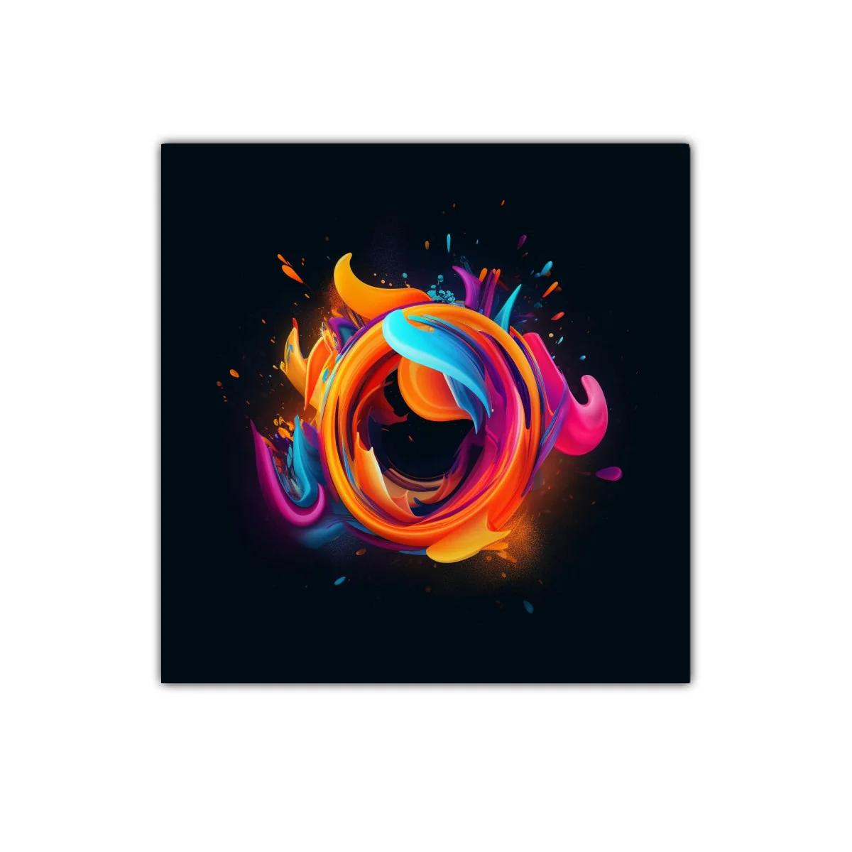 Cuadro abstracto con explosión de colores vibrantes — imagen principal