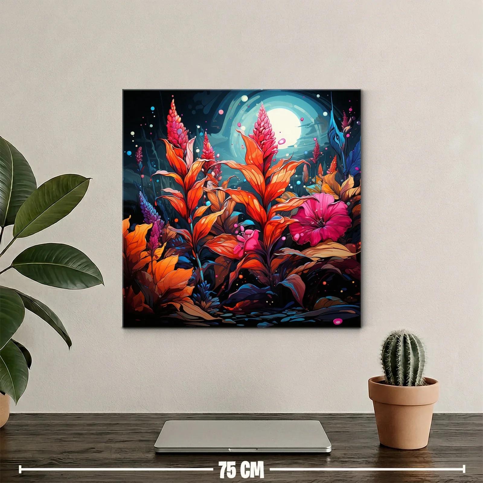 Flores vibrantes bajo una luna llena mística — miniatura 2