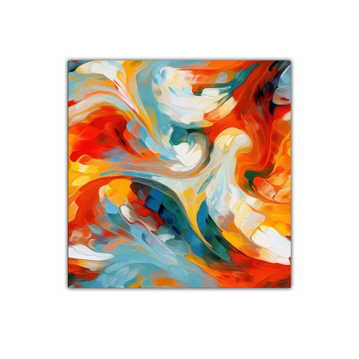 Cuadro abstracto con remolinos vivos y energía vibrante — imagen principal