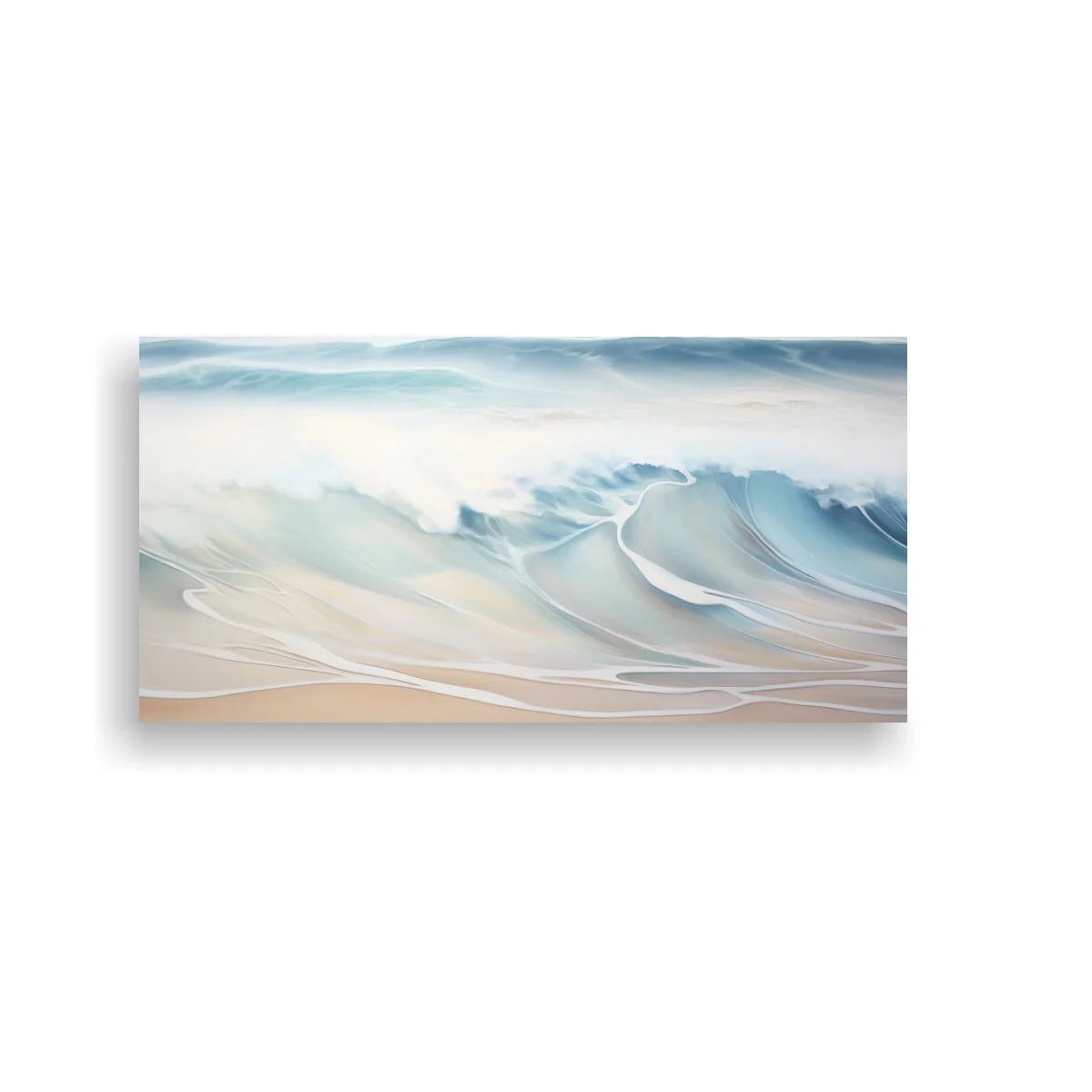 Cuadro olas del mar con arena beige