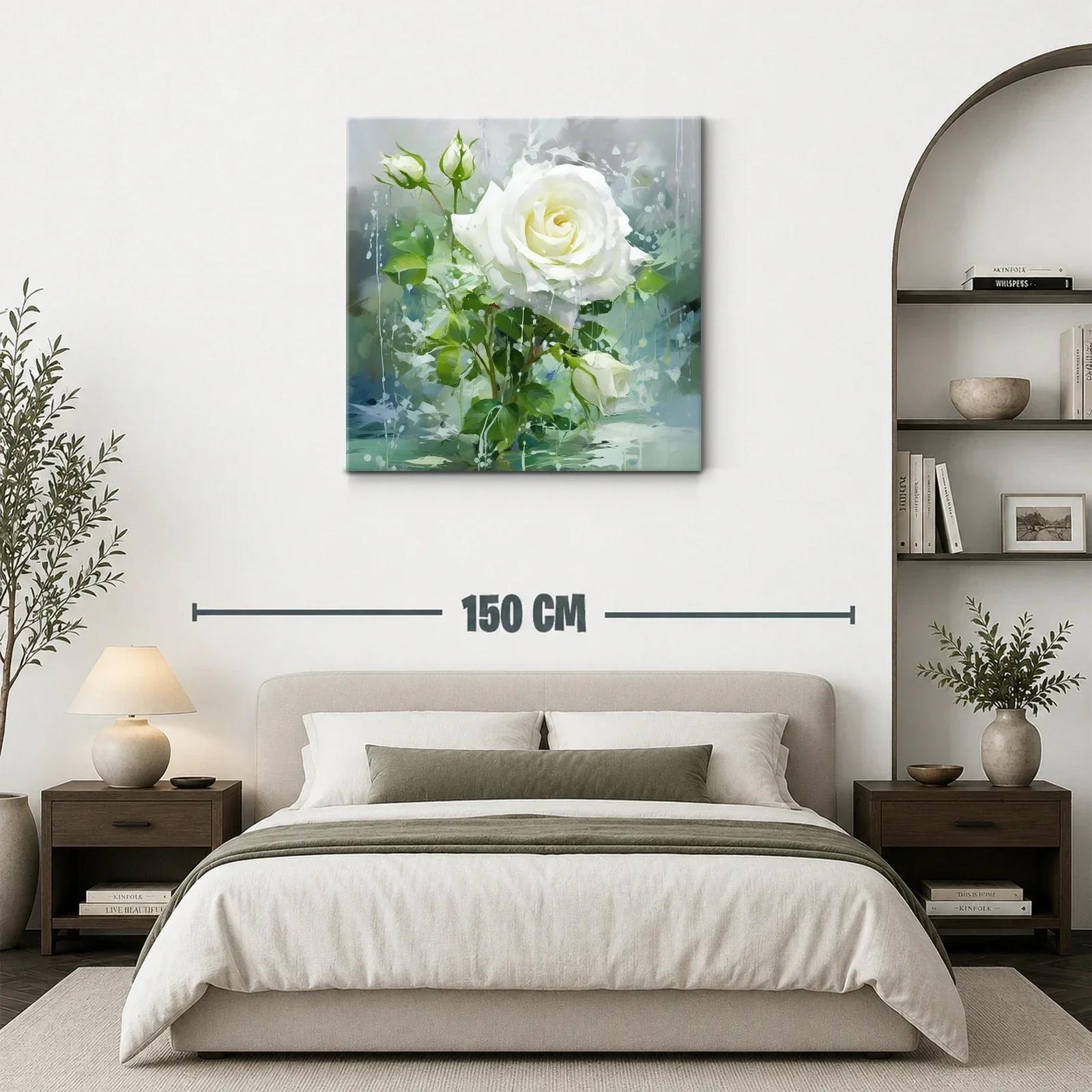 Rosa blanca en delicado encuadre de naturaleza serena — miniatura 3