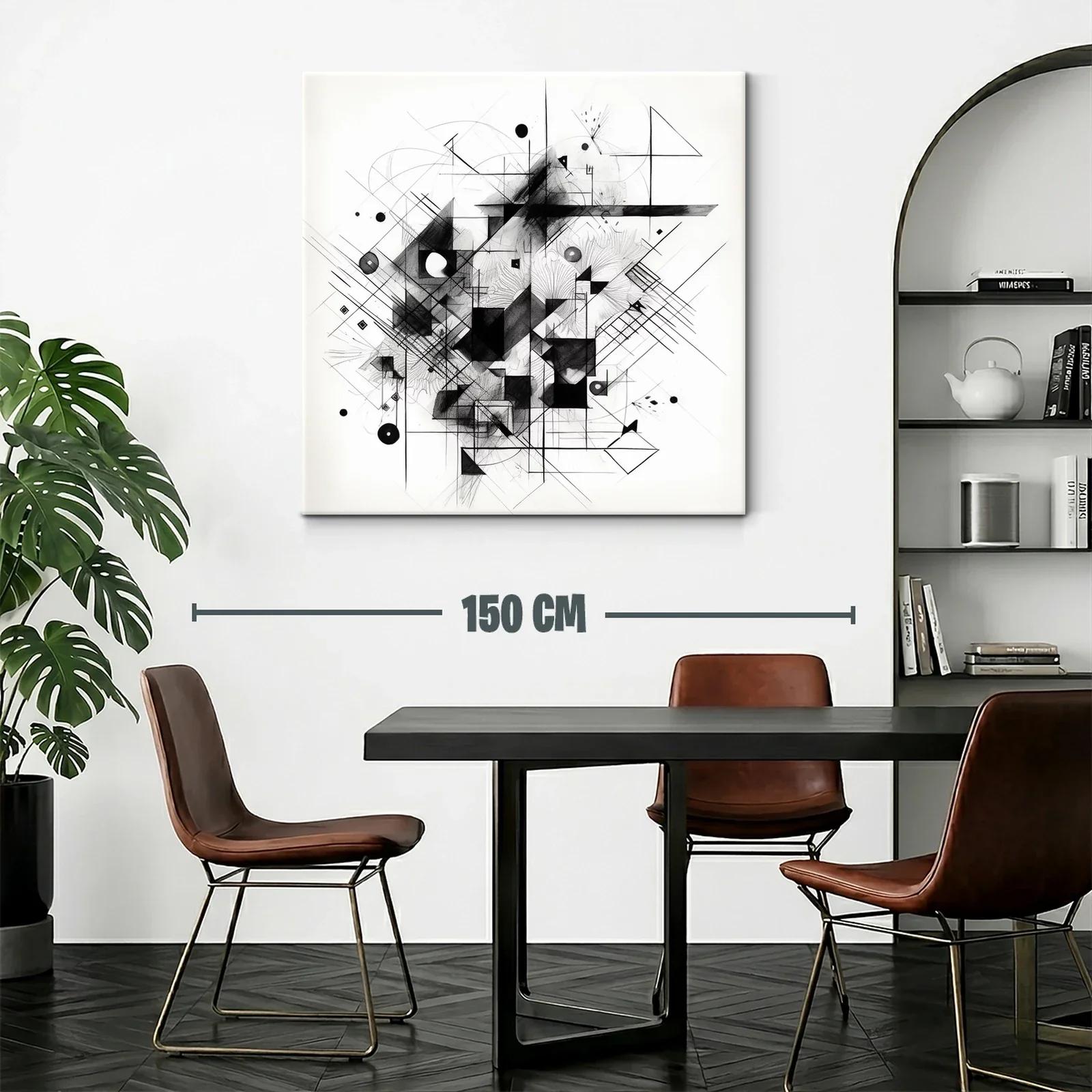 Arte abstracto geométrico en tonos monocromáticos elegantes — miniatura 2
