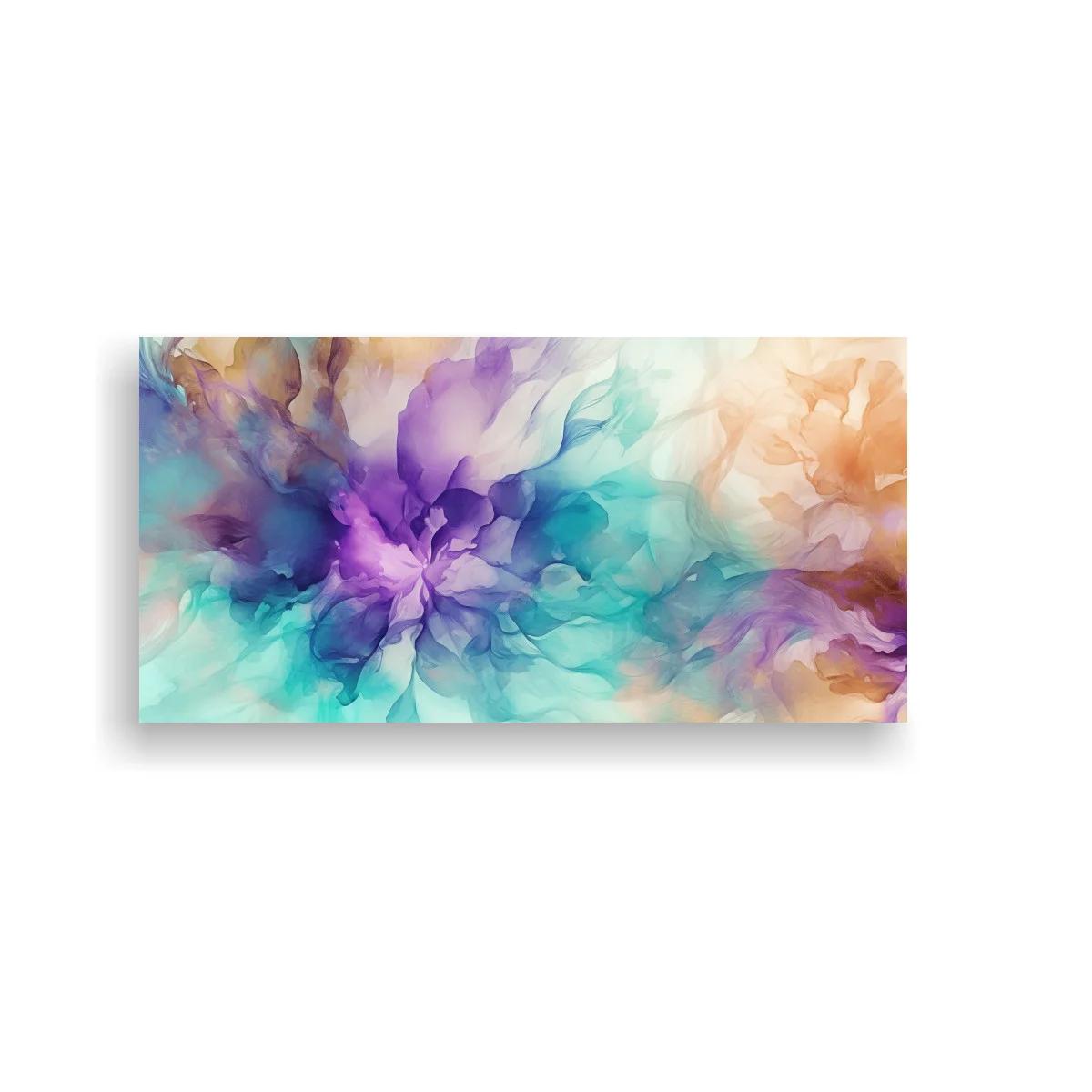 Cuadro flores abstractas en acuarela con veladuras