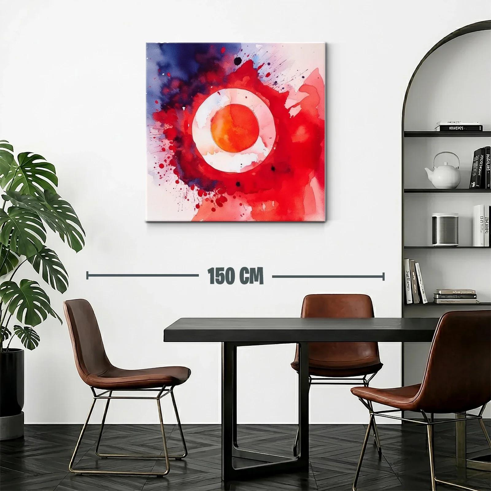 Composición abstracta con círculos en tonos rojos vibrantes — miniatura 2