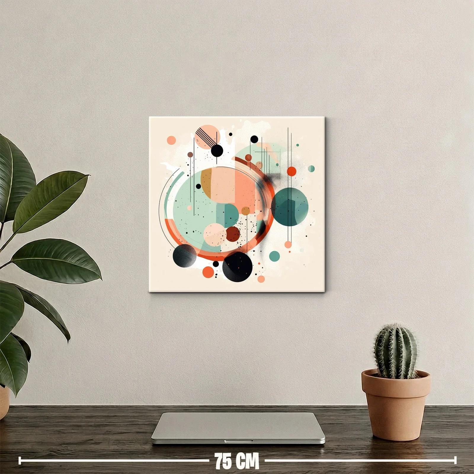 Composición abstracta con círculos y líneas en tonos suaves — miniatura 2