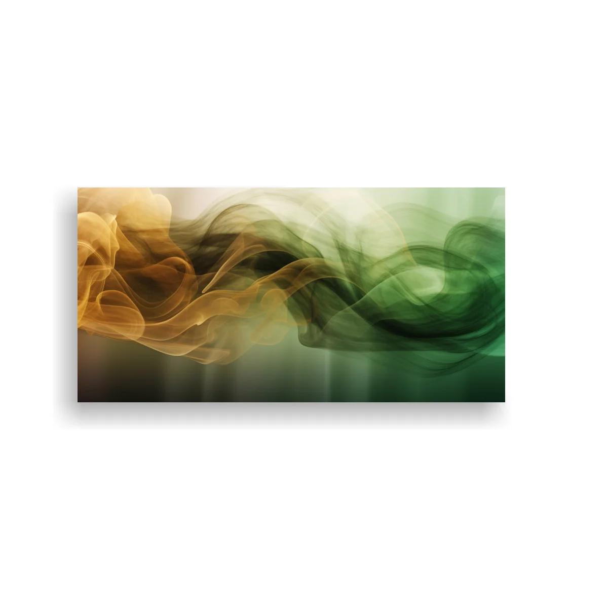 Cuadro humo abstracto en tonos cálidos y verdes