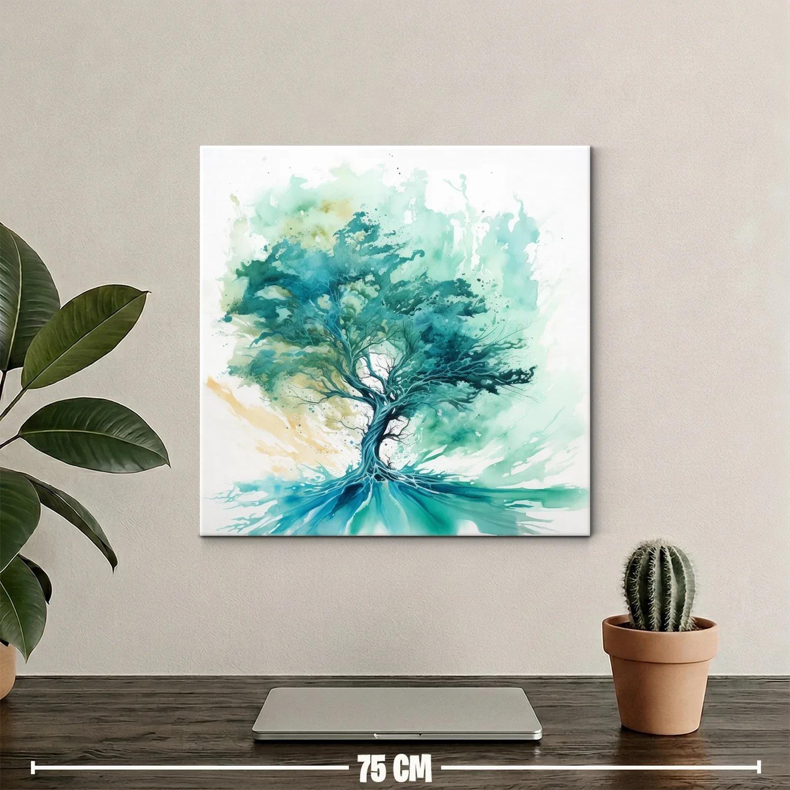 Árbol abstracto con tonos verdes y azules en movimiento — miniatura 2