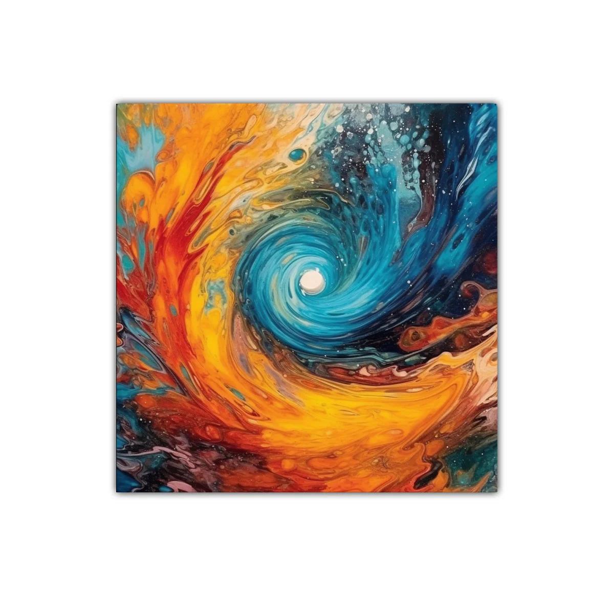 Cuadro abstracto con remolino vibrante de colores intensos — imagen principal