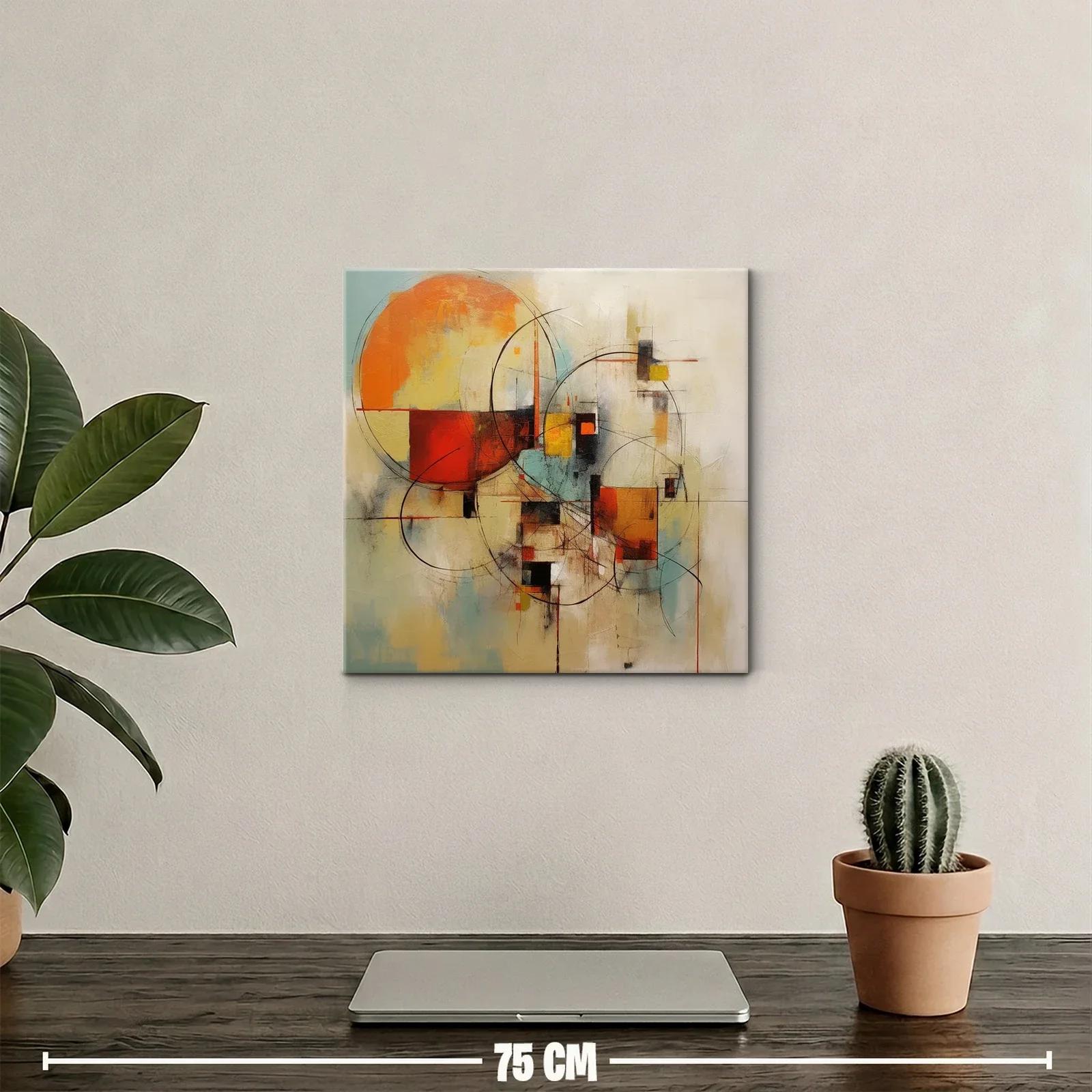 Composición abstracta en tonos cálidos y líneas dinámicas — miniatura 2