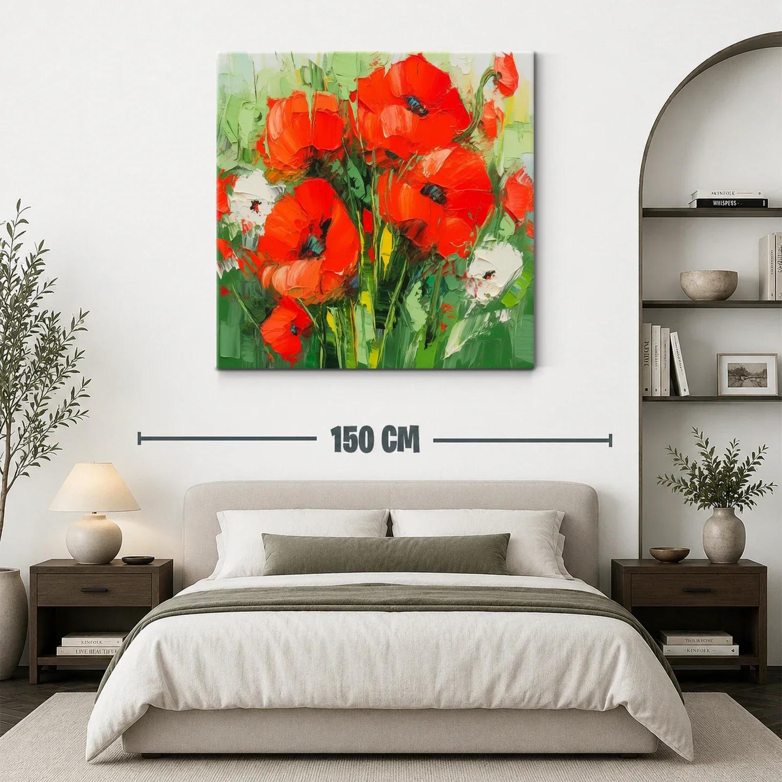 Estallido de amapolas rojas en jardín vibrante — miniatura 3