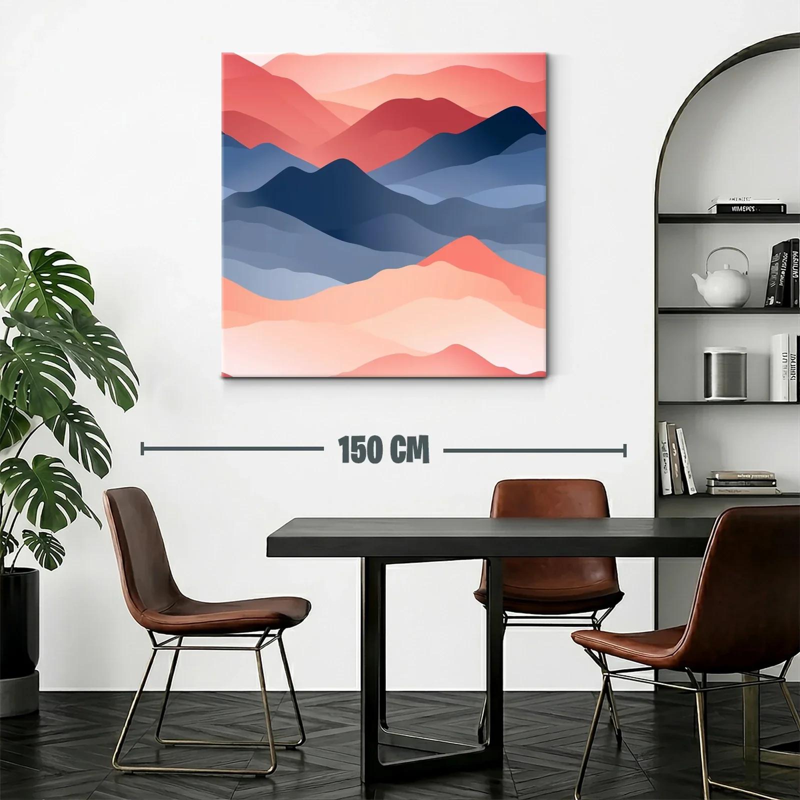 Paisaje abstracto de montañas en tonos cálidos y azules — miniatura 2