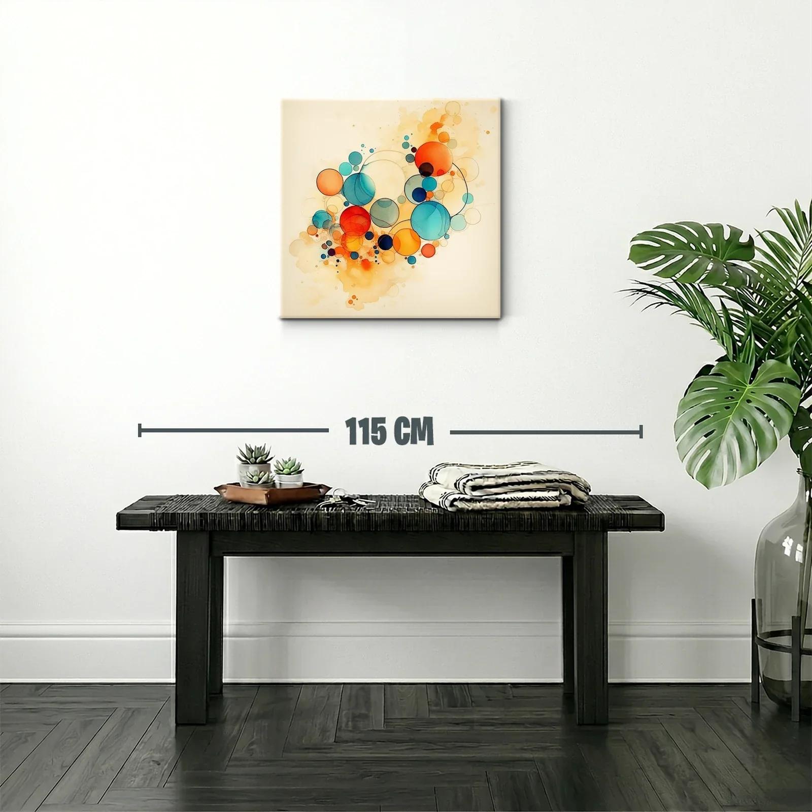 Composición abstracta con círculos en tonos cálidos y fríos — miniatura 2