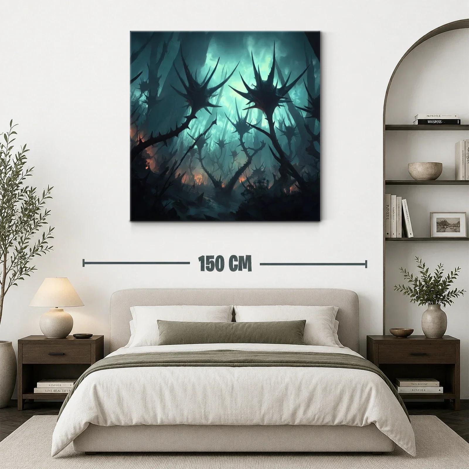 Paisaje oscuro con formas espinosas y luz tenebrosa — miniatura 3