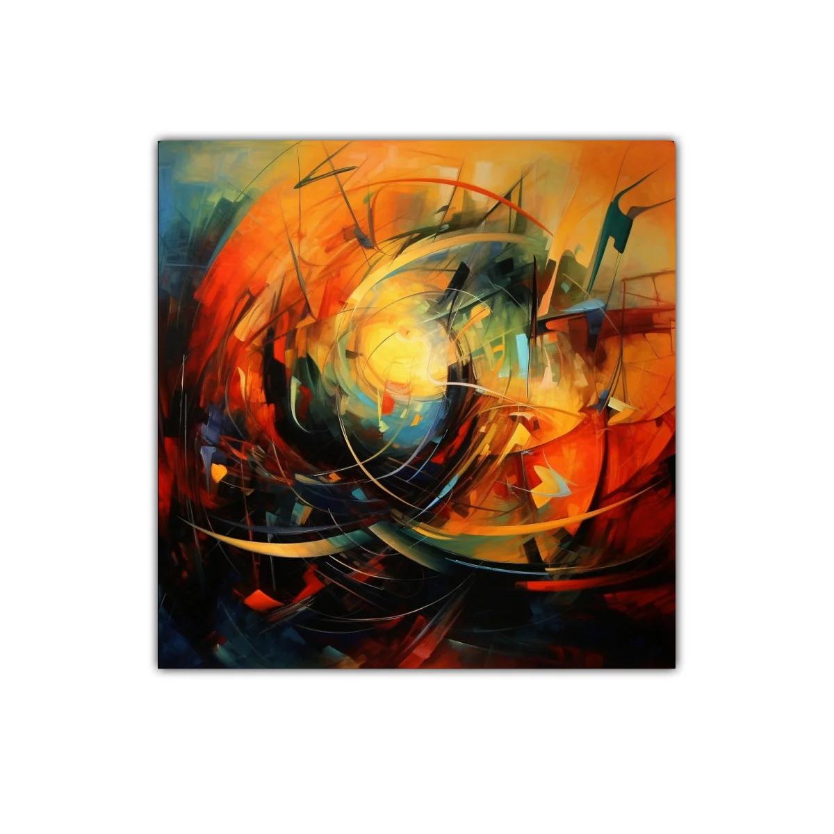 Arte abstracto con energía vibrante y colores cálidos intensos — imagen principal