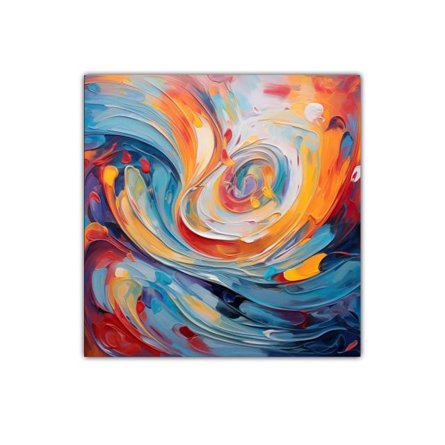 Cuadro abstracto con explosión de colores vibrantes y dinámicos