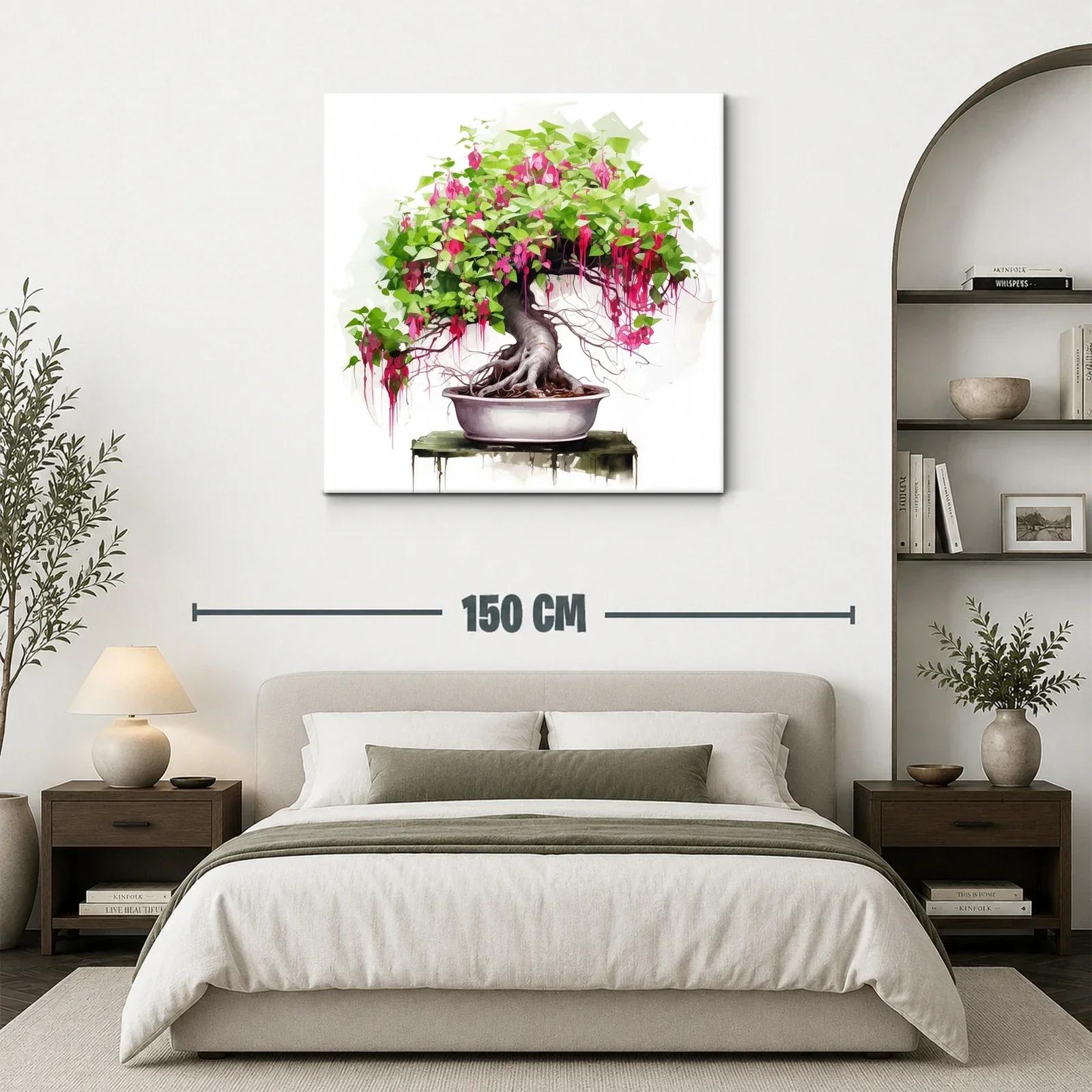 Bonsái con flores rosas y follaje verde vibrante — miniatura 3