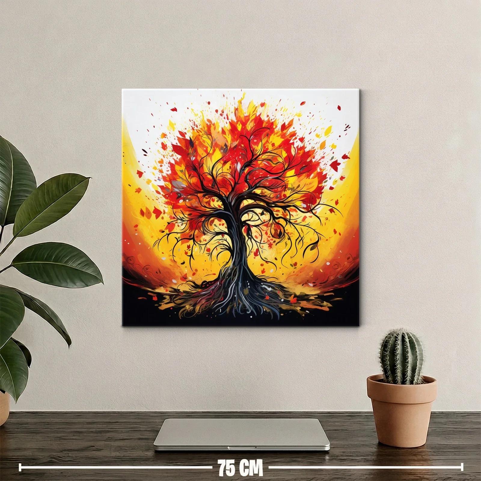 Árbol vibrante con tonalidades cálidas y energía dinámica — miniatura 2