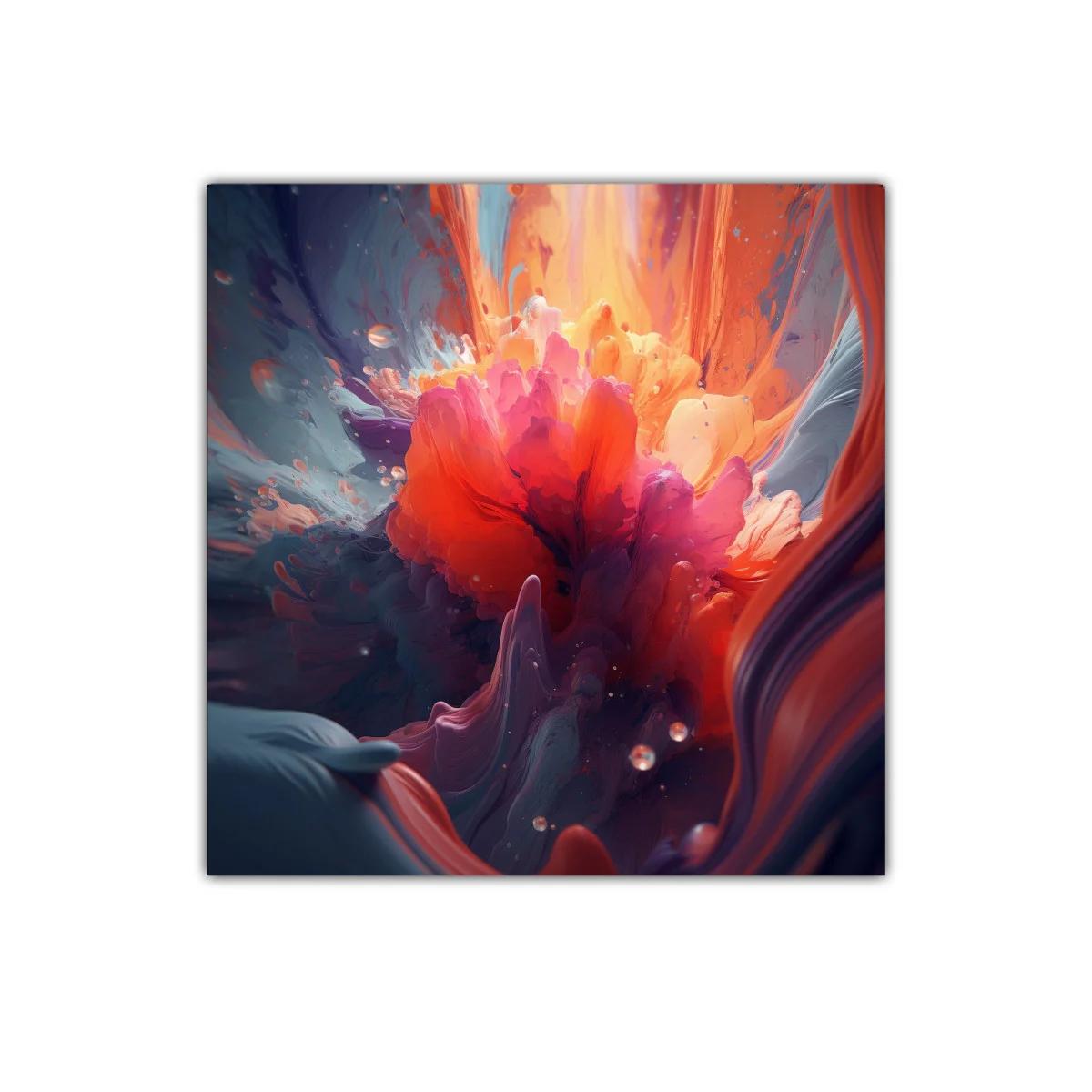 Cuadro decorativo con explosión de color vibrante y energía