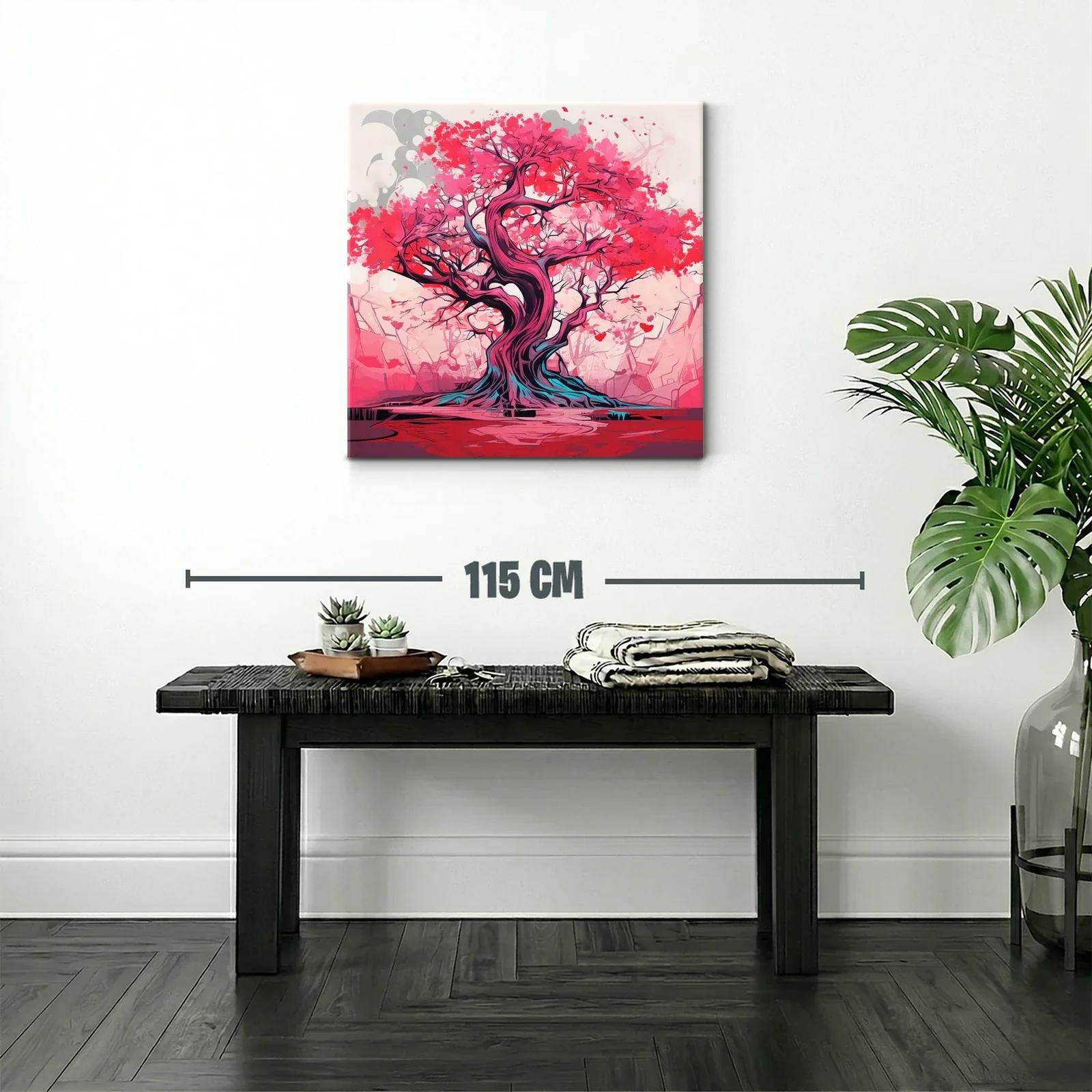 Árbol vibrante con tonos rojos y rosas impactantes — miniatura 2