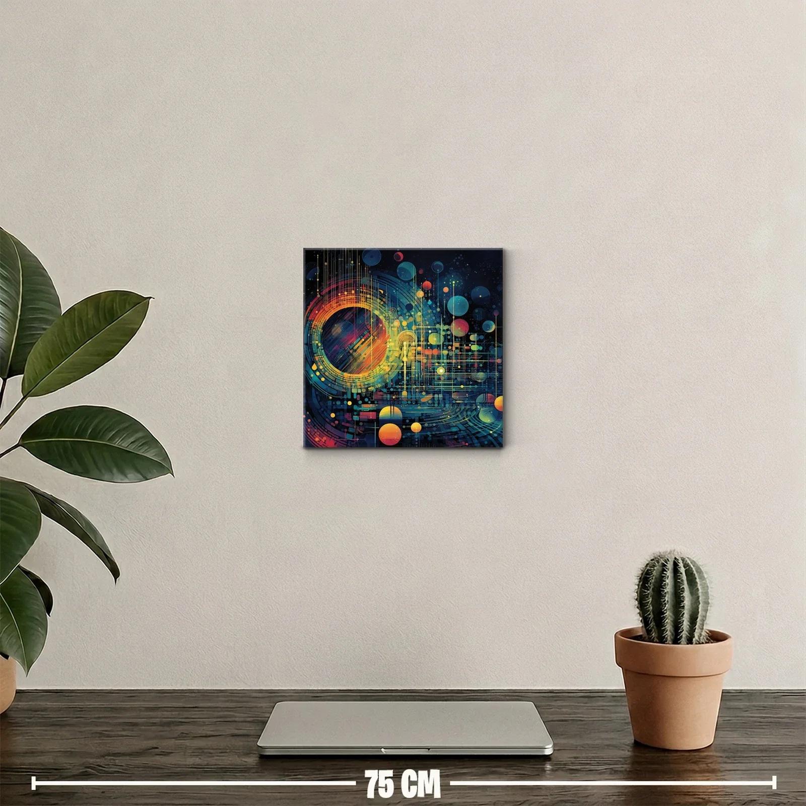 Cuadro abstracto con formas geométricas y vibrante energía — miniatura 2
