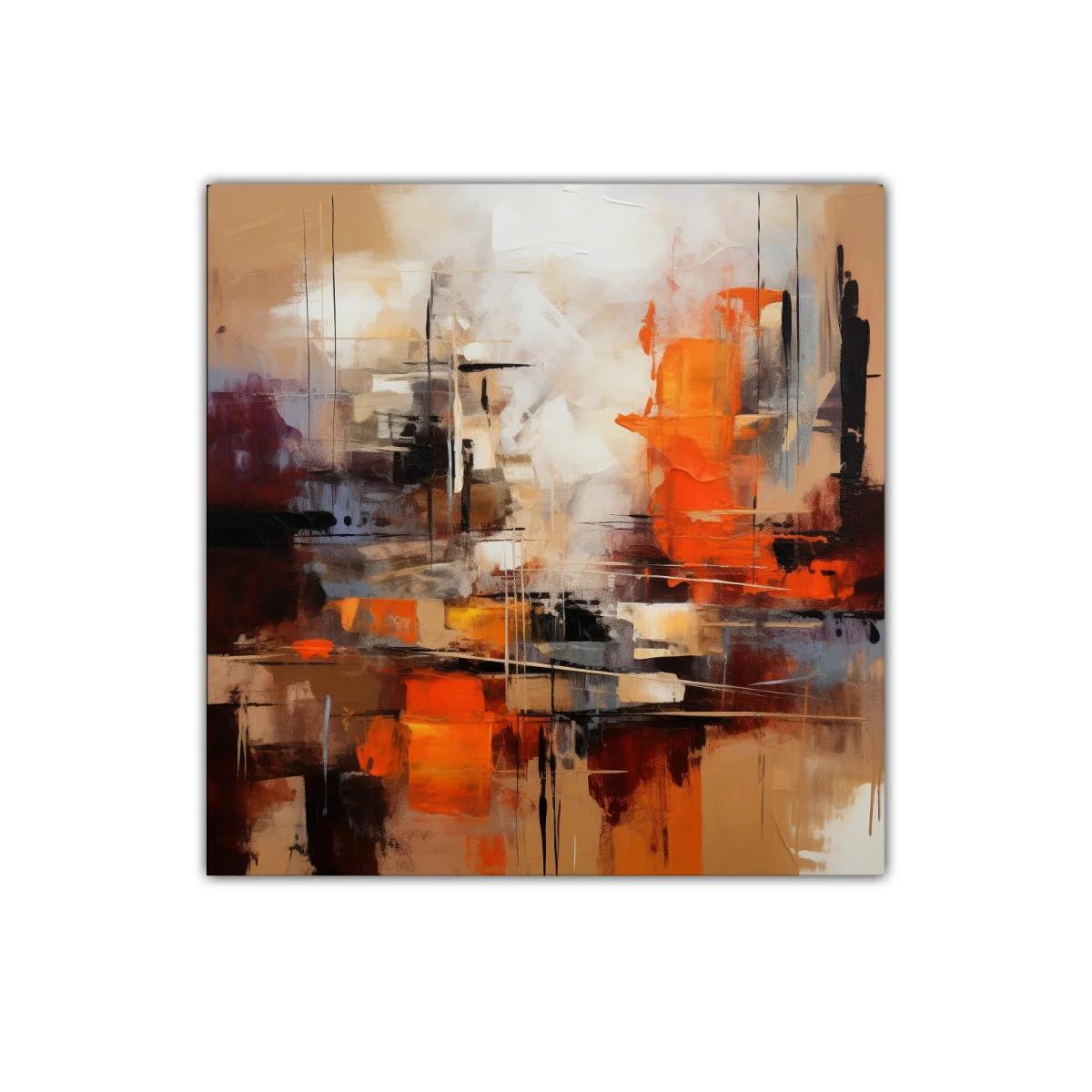Cuadro decorativo abstracto en tonos cálidos y neutros — imagen principal