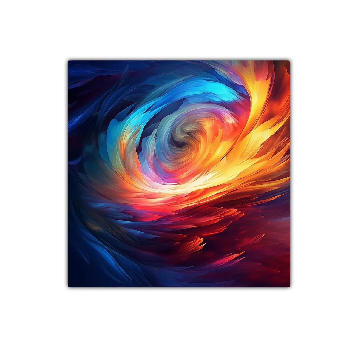 Cuadro abstracto remolino de colores vibrantes y energía dinámica