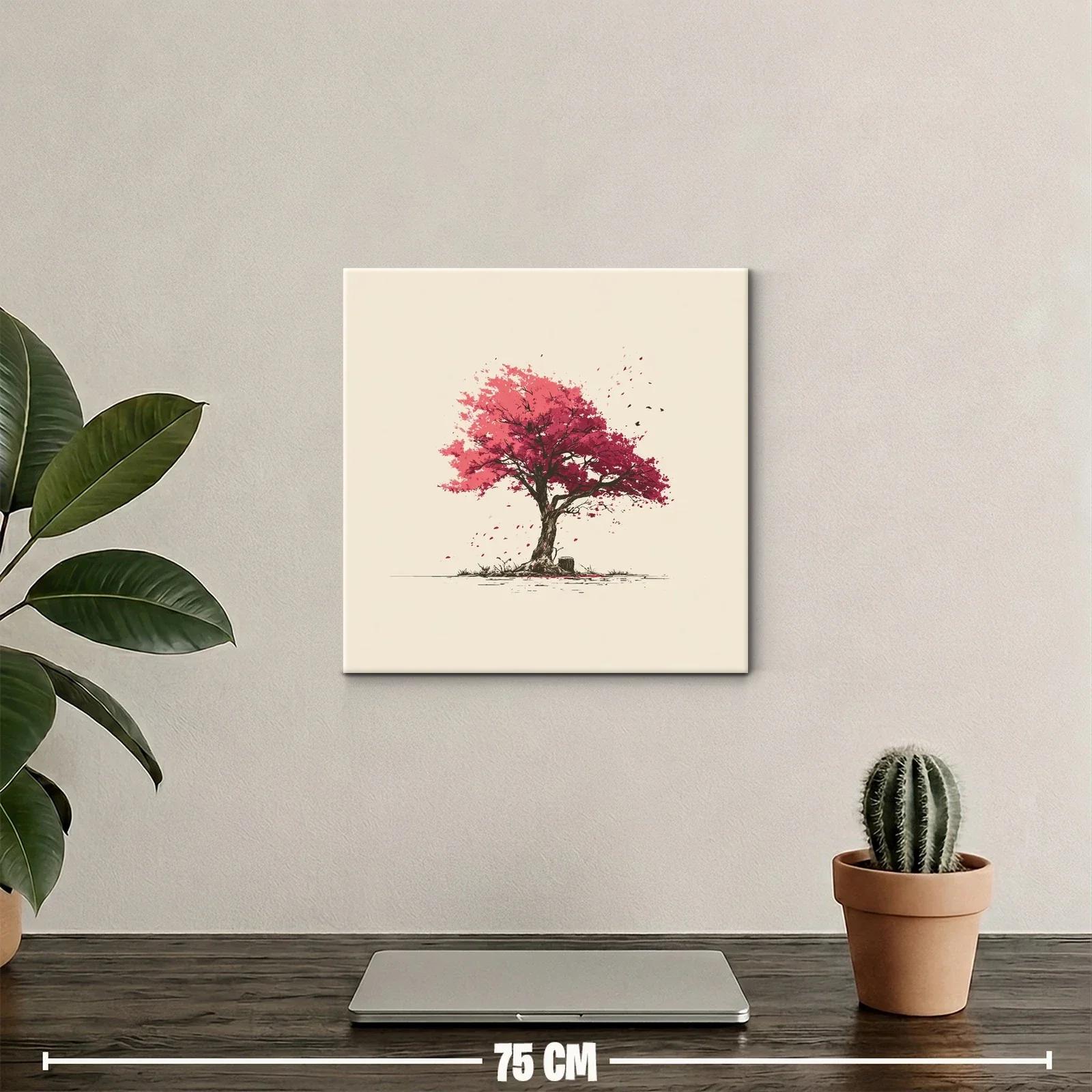 Árbol en tonos rojos con hojas desprendiéndose — miniatura 2