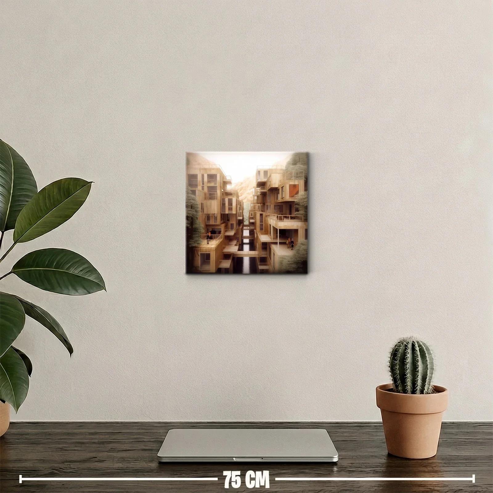 Arquitectura moderna con detalles en madera y reflejos naturales — miniatura 2