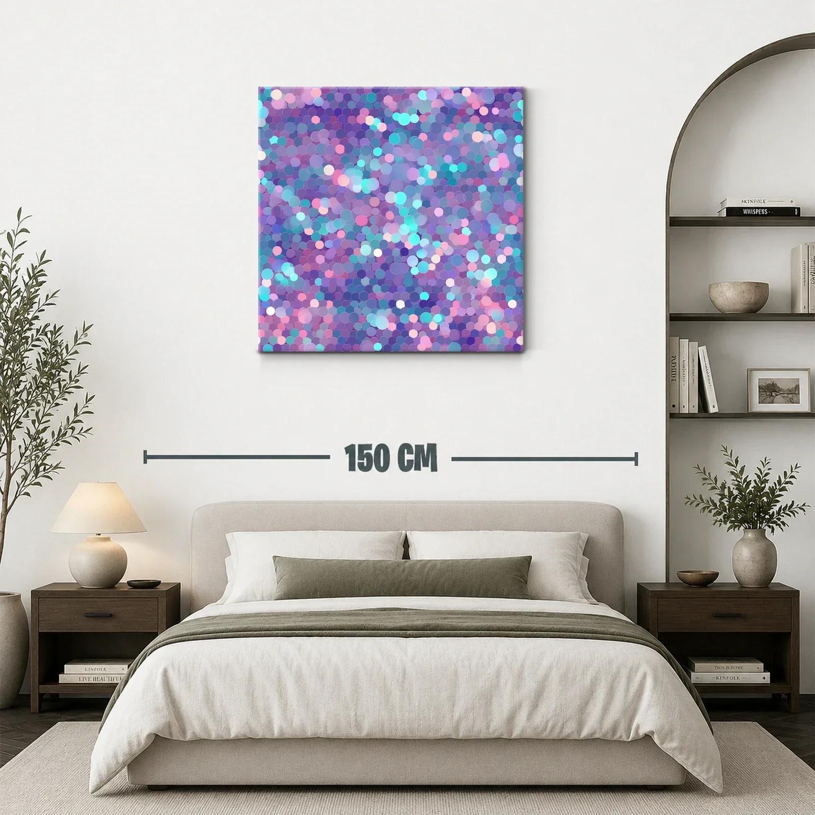 Cuadro abstracto con patrones circulares en tonos pastel — miniatura 3