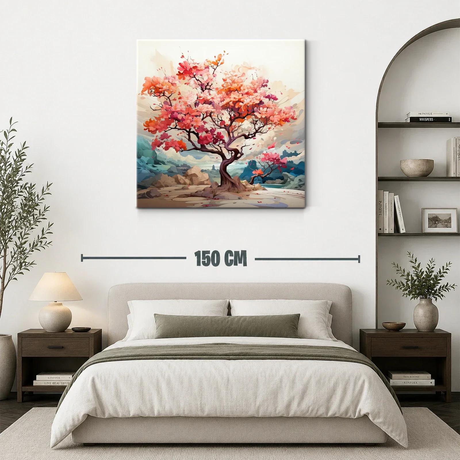 Árbol de flores vibrantes en paisaje sereno y etéreo — miniatura 3
