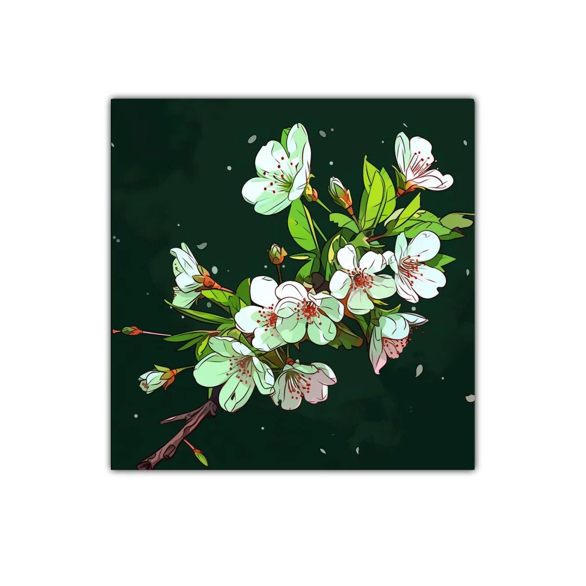 Elegant rama de flores blancas sobre fondo oscuro — imagen principal