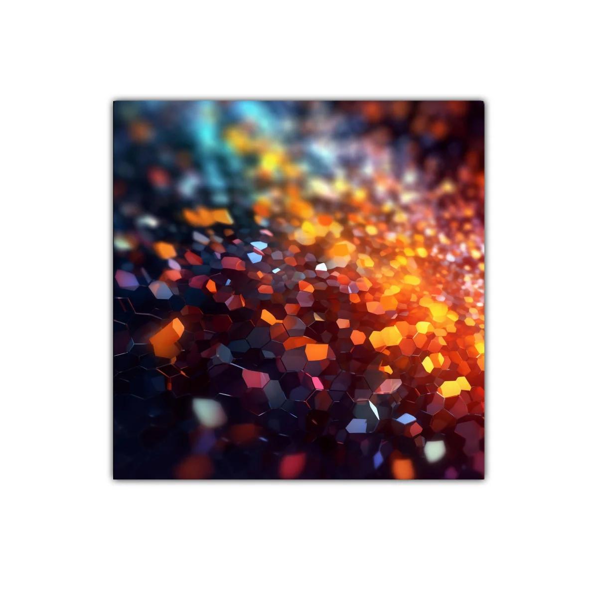 Cuadro abstracto con efecto de mosaico luminoso y vibrante